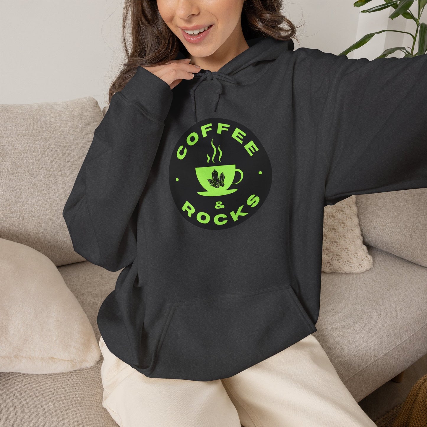 Coffee & Rocks Hoodie Cozy Geology Unisex Hooded Sweatshirt