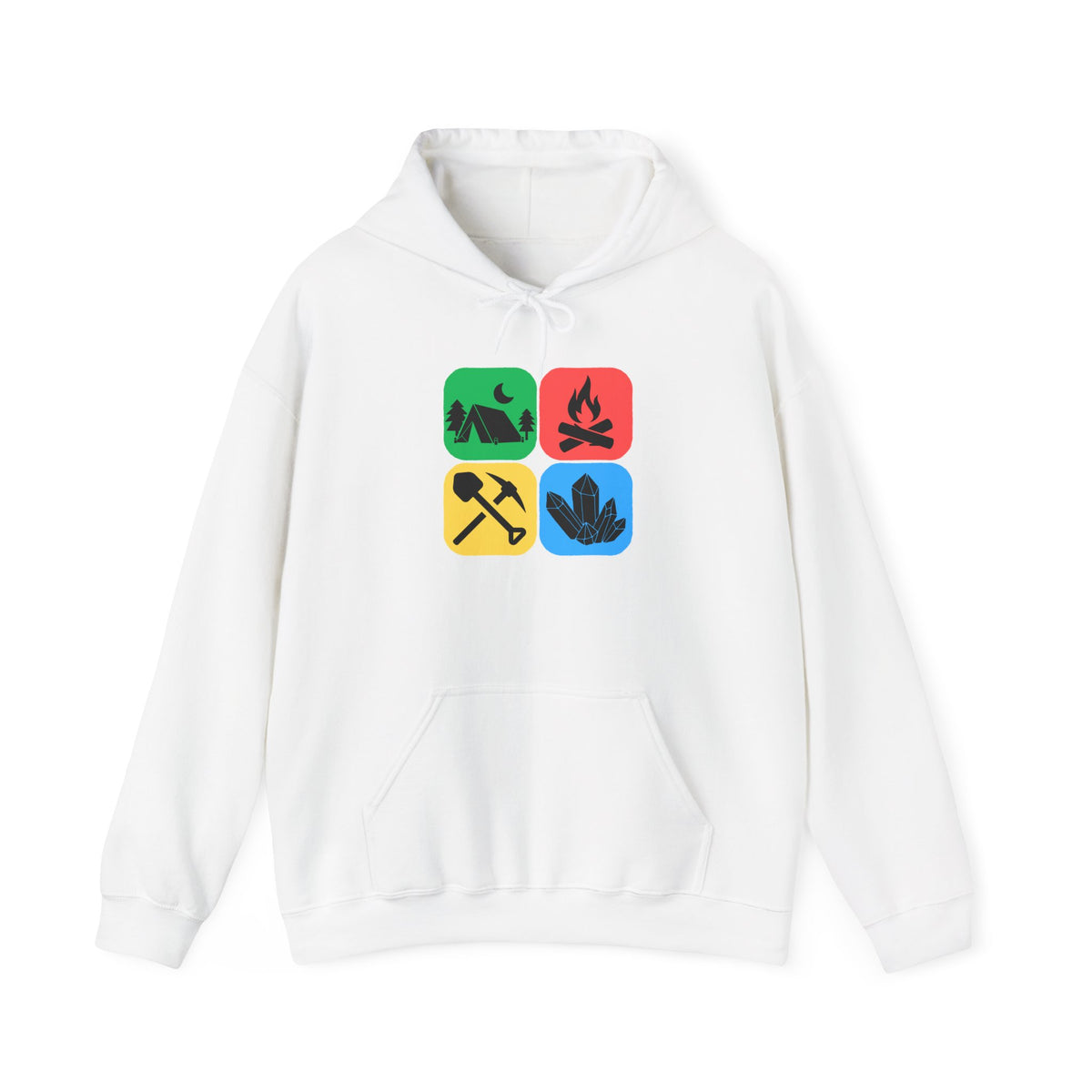 Color Block Icon Rockhound Hoodie Camping Adventure Unisex Hooded Sweatshirt