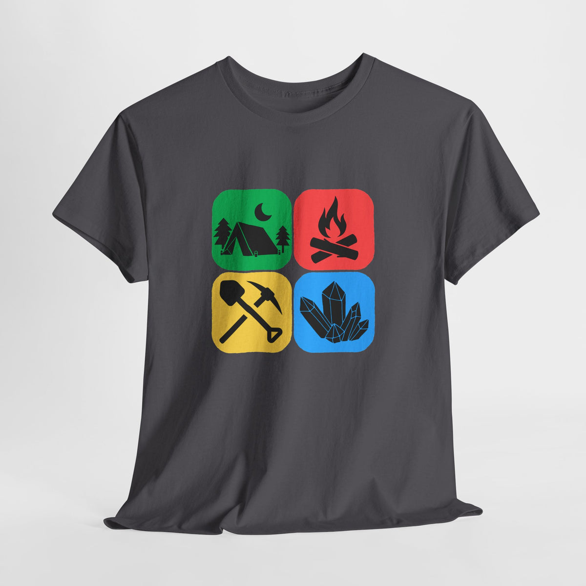 Color Block Icon Rockhound Camping Adventure Unisex Tee