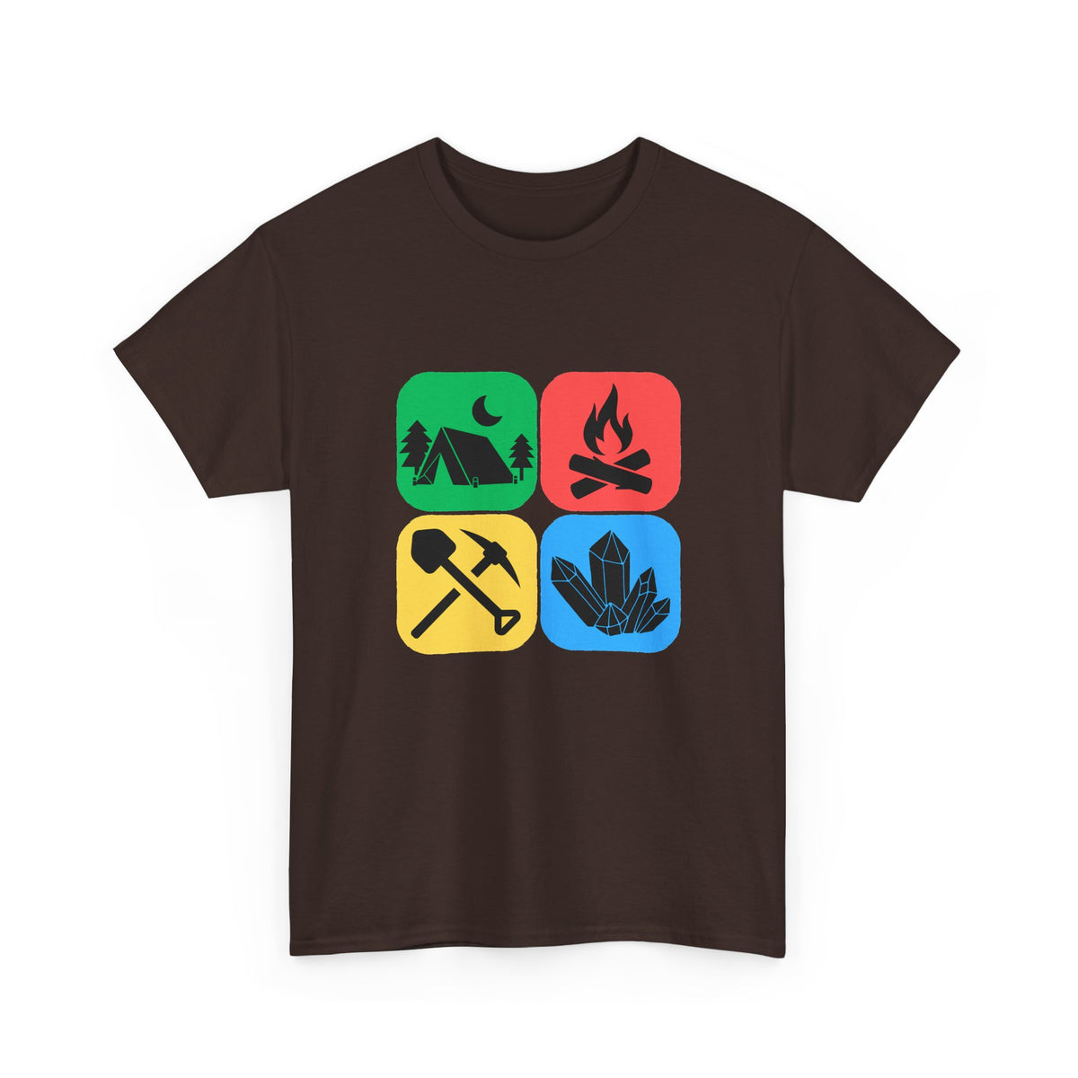 Color Block Icon Rockhound Camping Adventure Unisex Tee