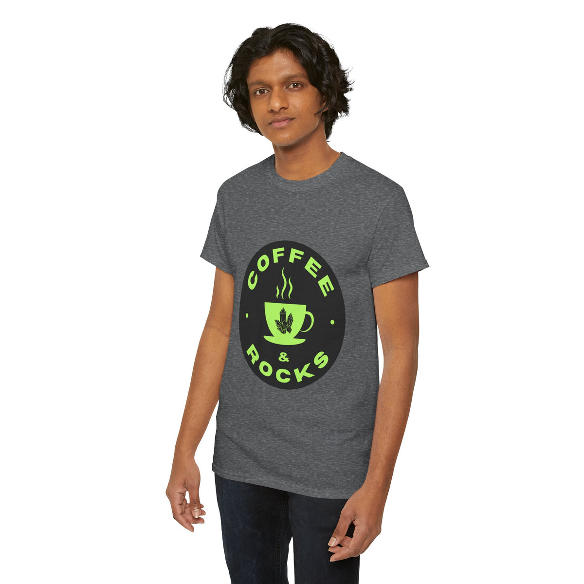 Coffee & Rocks Unisex Heavy Cotton Tee - Perfect for Geologist Coffee Lovers