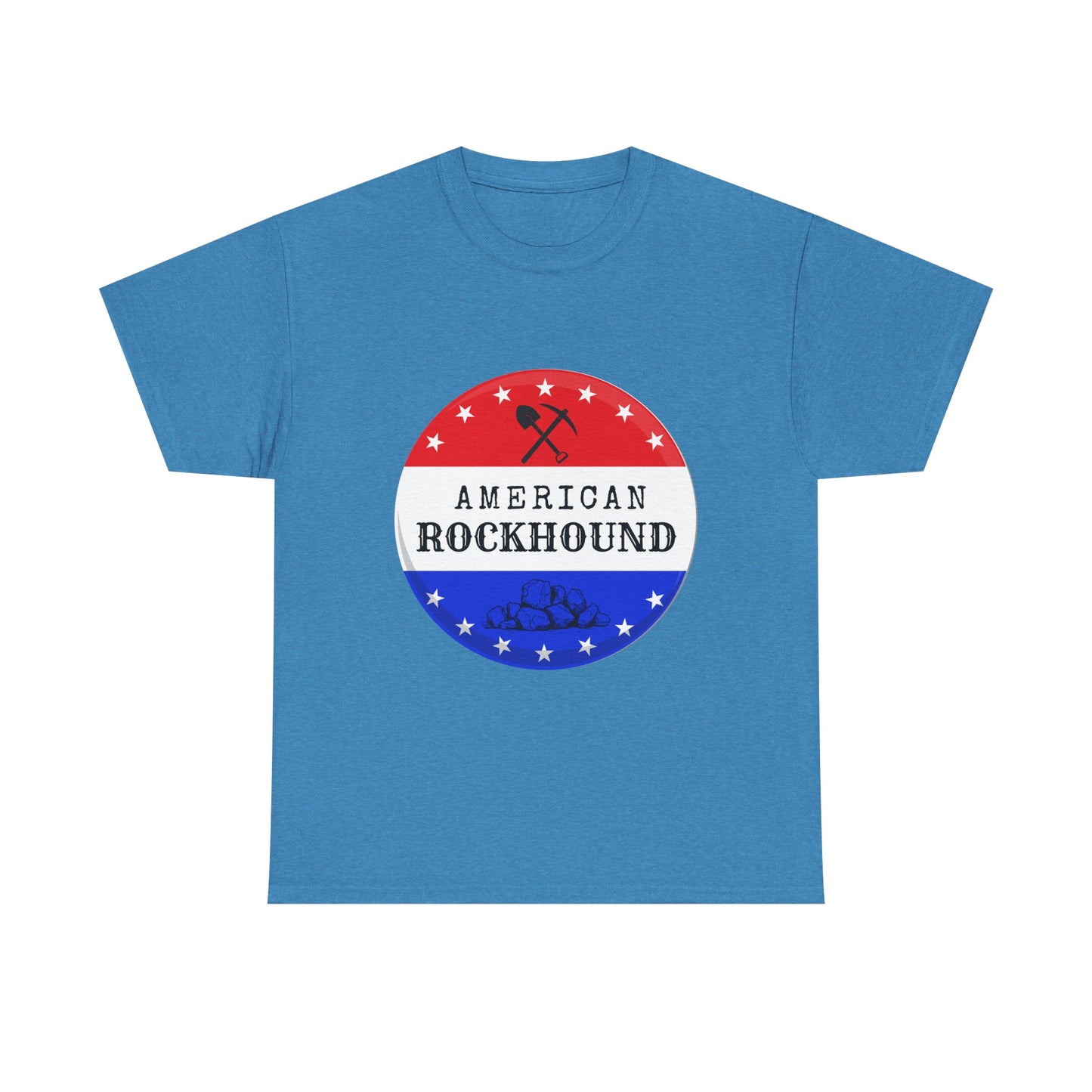 American Rockhound Unisex Tee, Red White Blue Rock Collector Shirt, Patriotic Mineral Top, Geology Gift, Crystal Tee, Geologist Apparel
