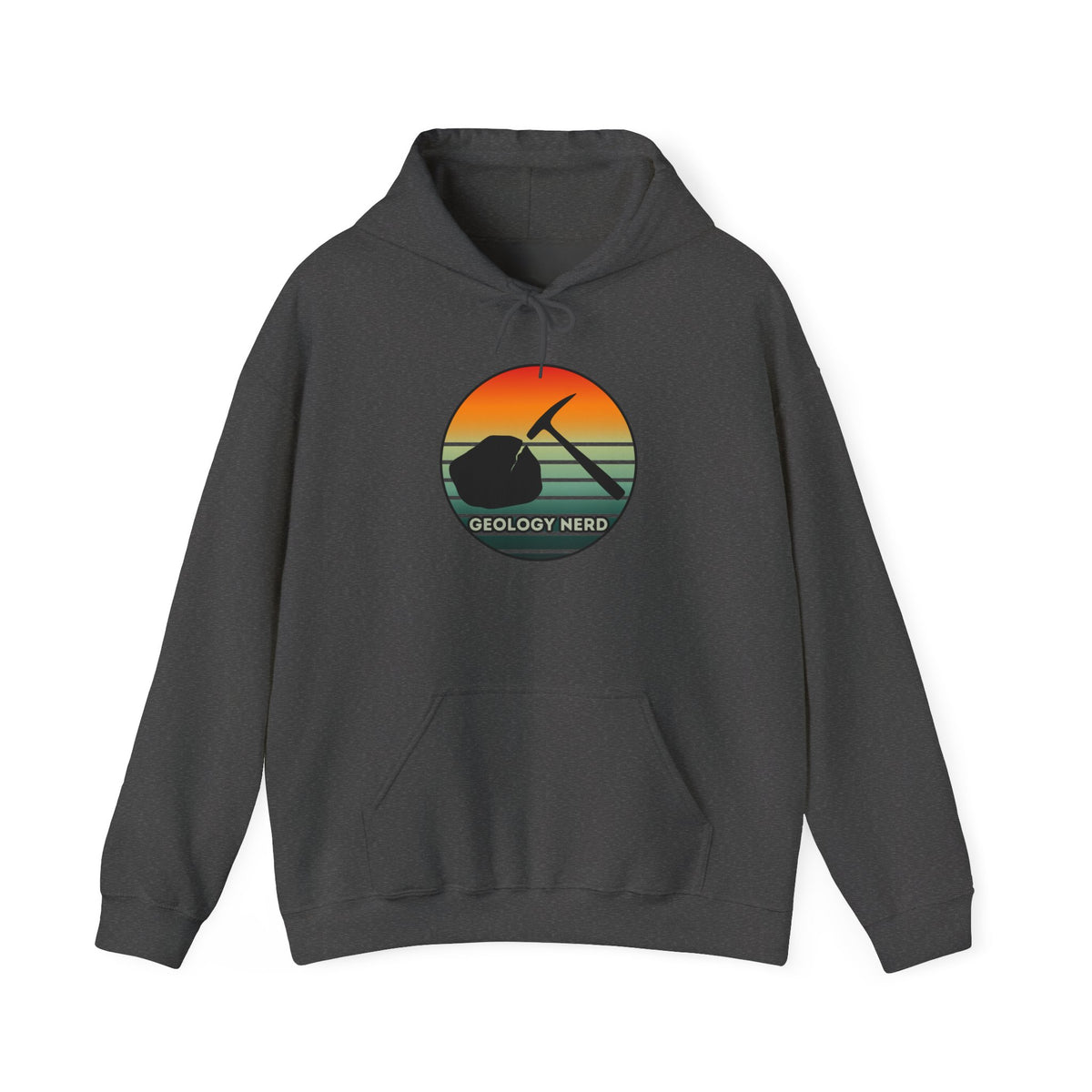 Geology Nerd Hoodie Rock Hammer Sunset Silhouette Rockhound Gift Unisex