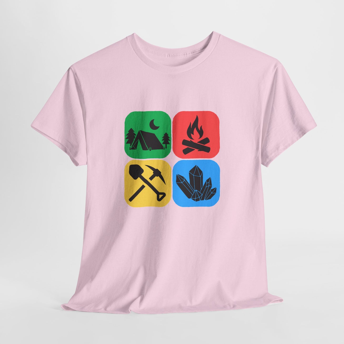 Color Block Icon Rockhound Camping Adventure Unisex Tee