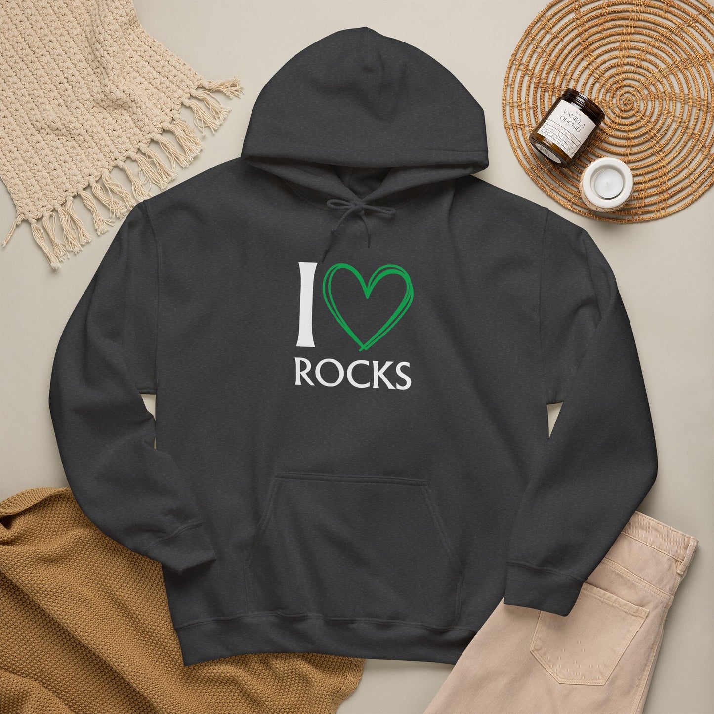 I Love Rocks Hoodie Rockhound, Geology & Rock Collector Hooded Sweatshirt