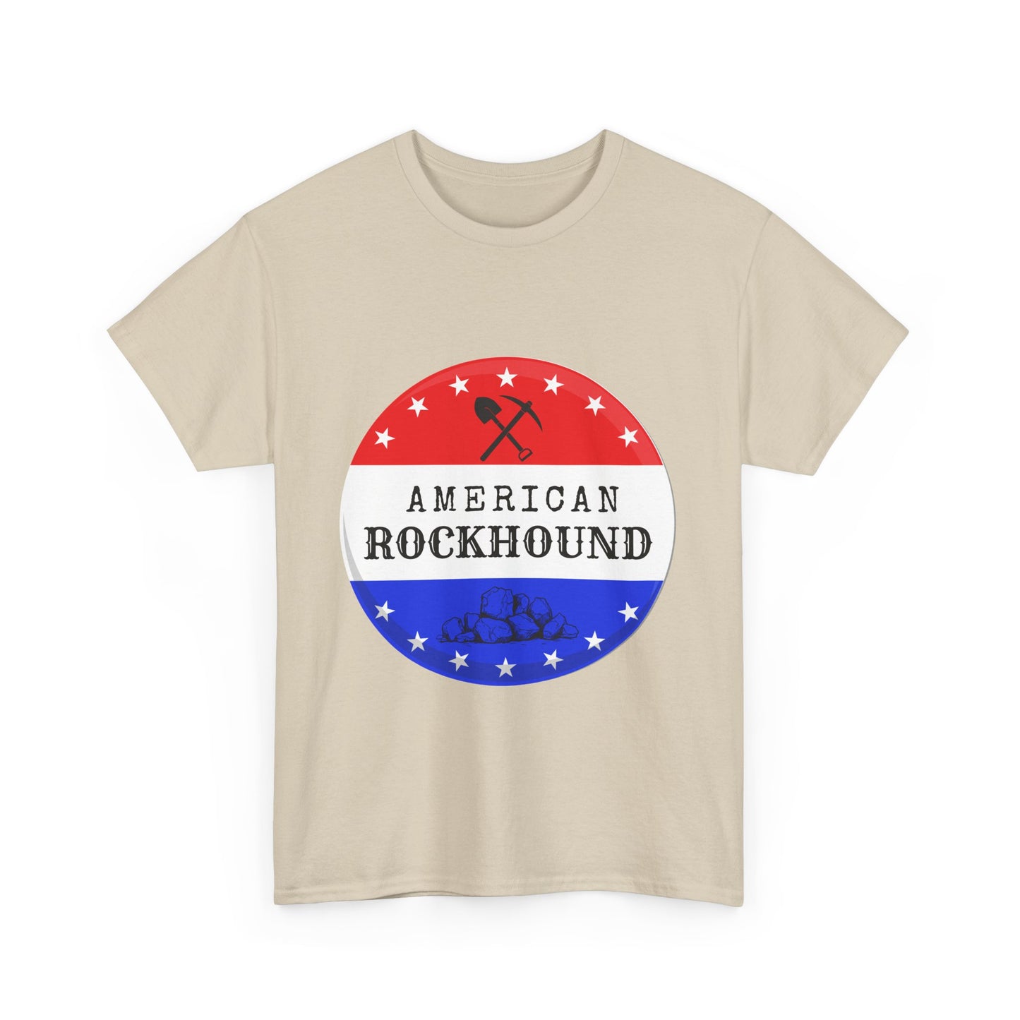 American Rockhound Unisex Tee, Red White Blue Rock Collector Shirt, Patriotic Mineral Top, Geology Gift, Crystal Tee, Geologist Apparel