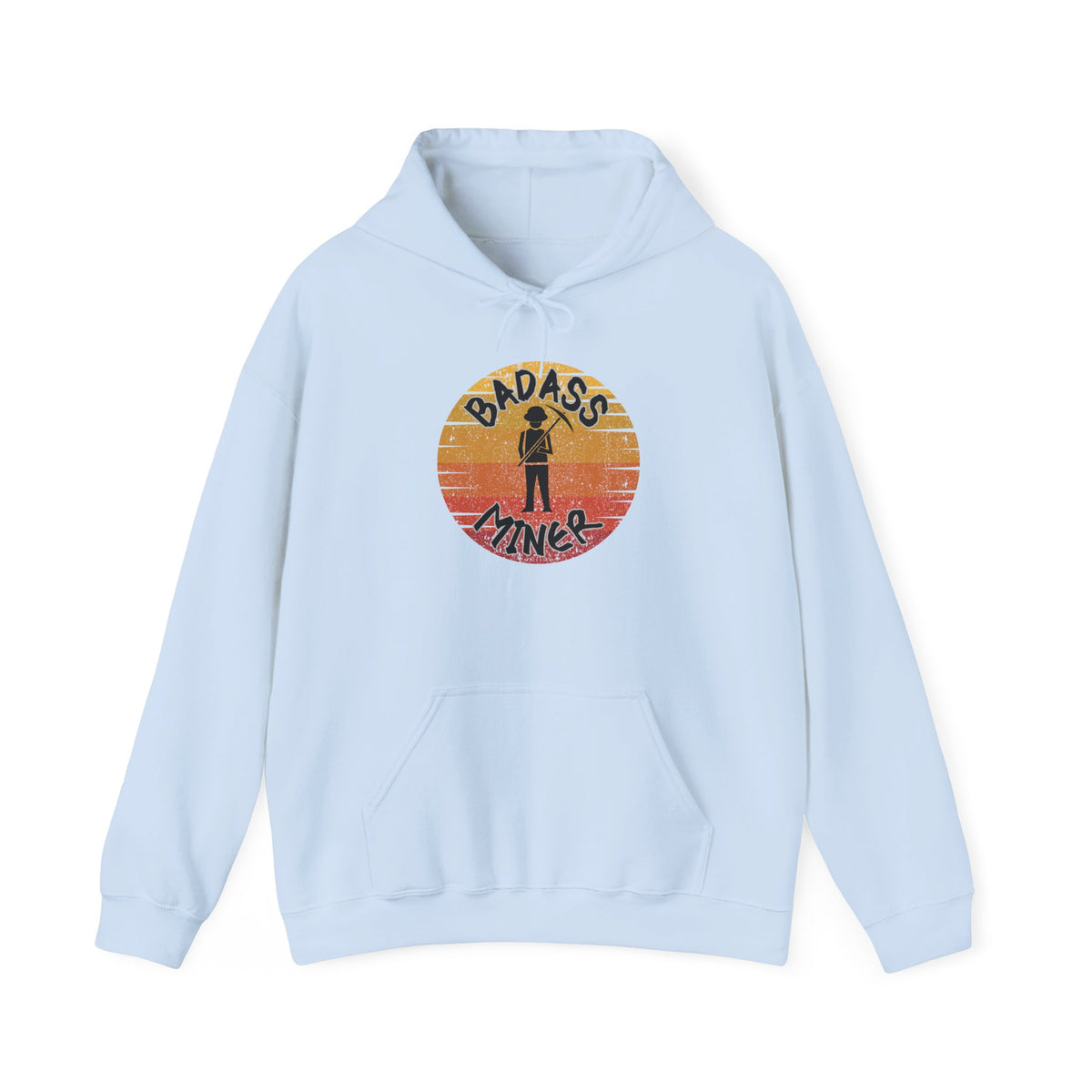 Badass Miner Rock Hammer Sunset Hoodie Unisex Hooded Sweatshirt