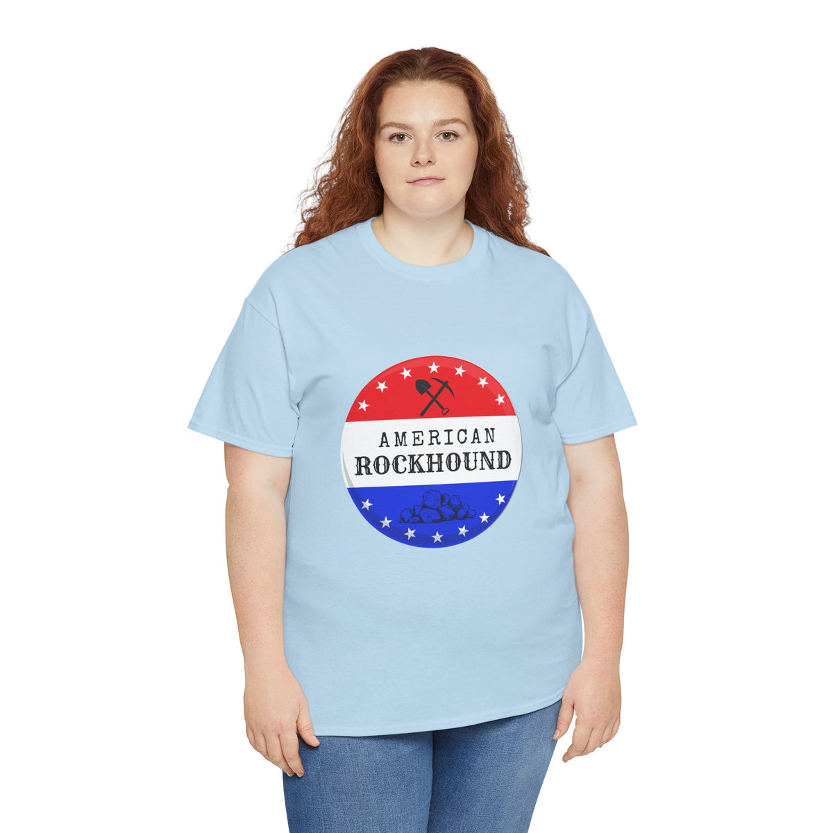 American Rockhound Tee, Patriotic Rock Collector Shirt, Red White Blue Geology Gift