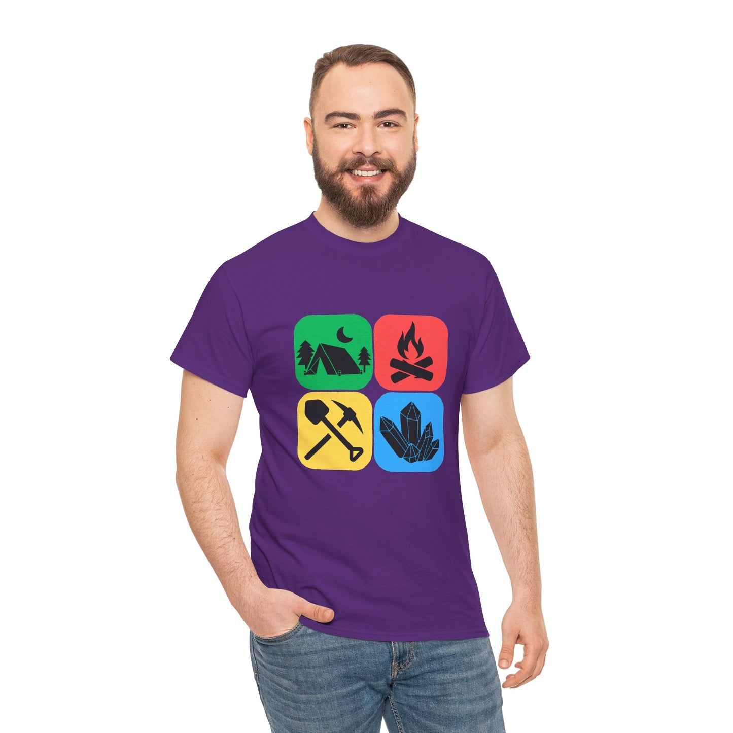 Color Block Icon Rockhound Camping Adventure Unisex Tee