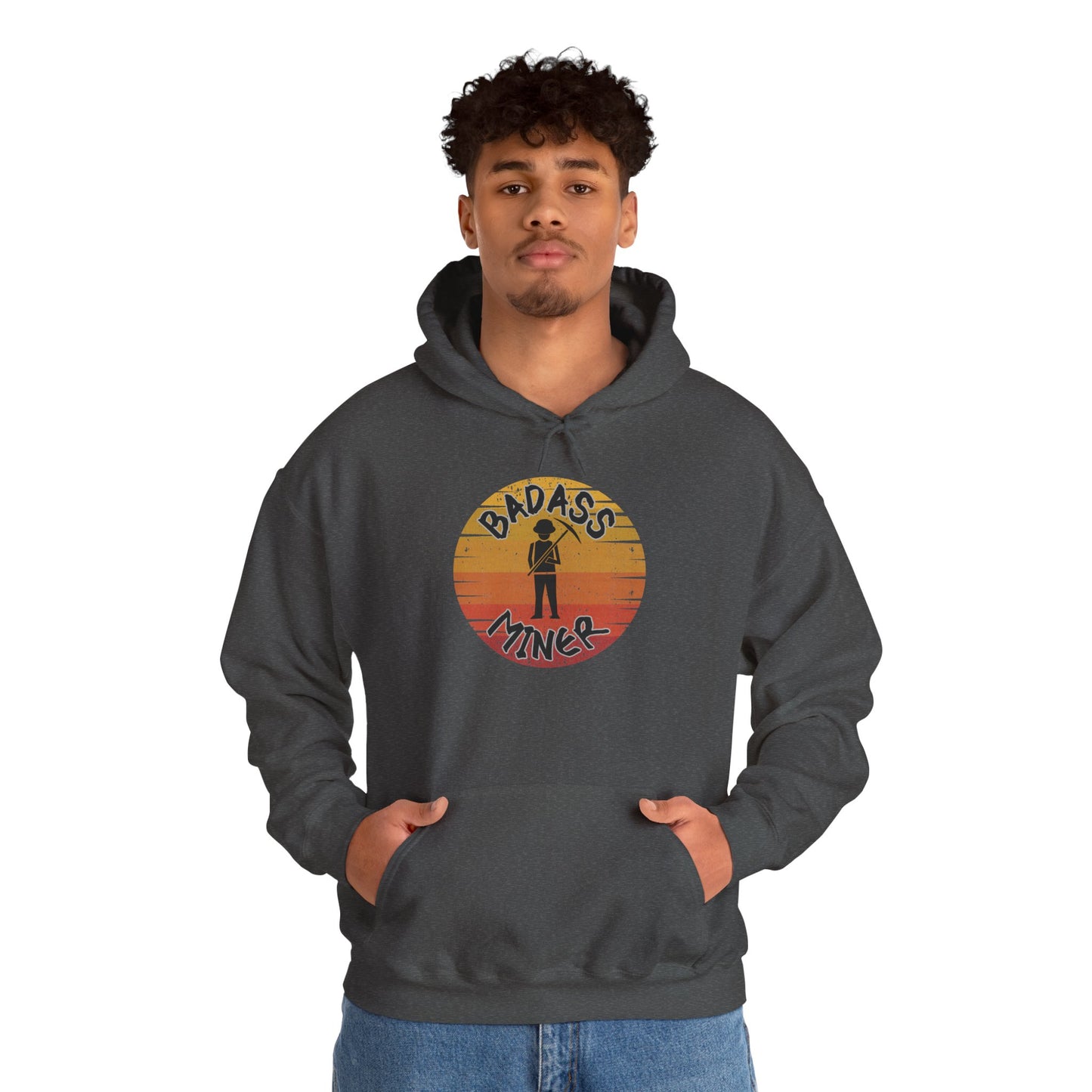 Badass Miner Rock Hammer Sunset Hoodie Unisex Hooded Sweatshirt