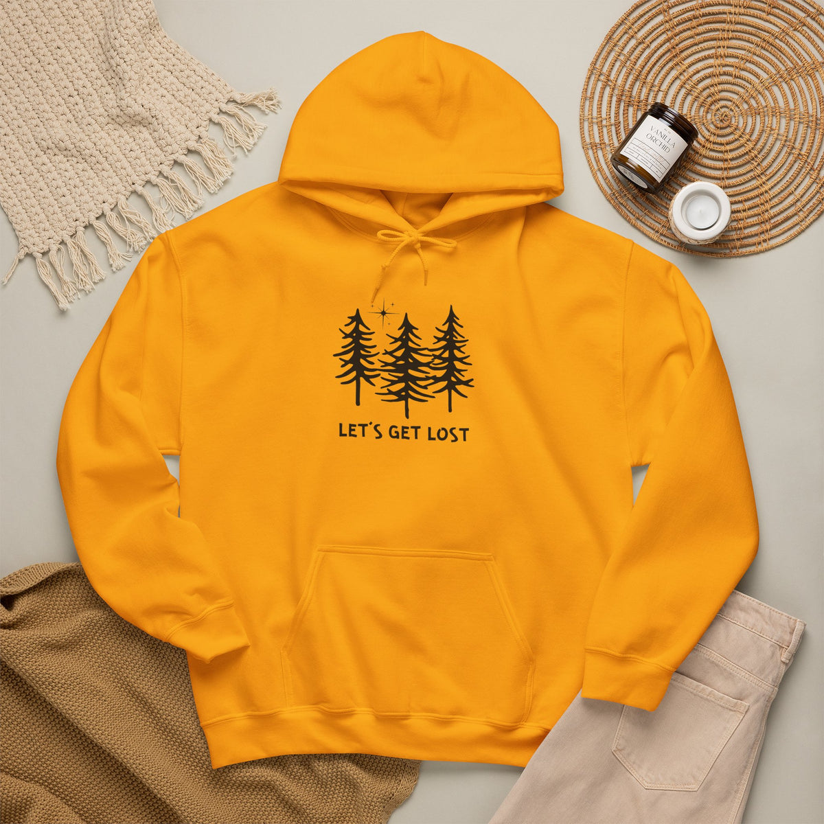 Let's Get Lost Unisex Hoodie Adventure Sweatshirt for Nature Lovers Rockhounds
