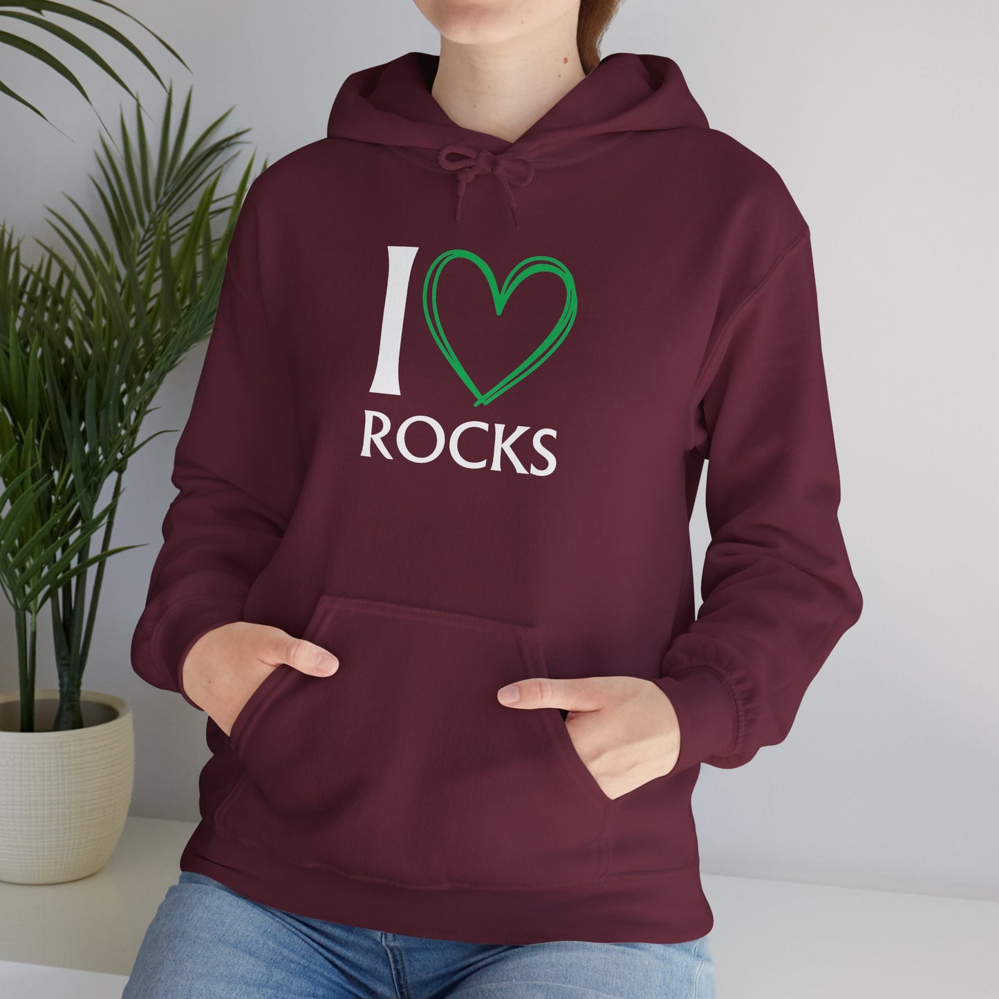 I Love Rocks Hoodie Rockhound, Geology & Rock Collector Hooded Sweatshirt