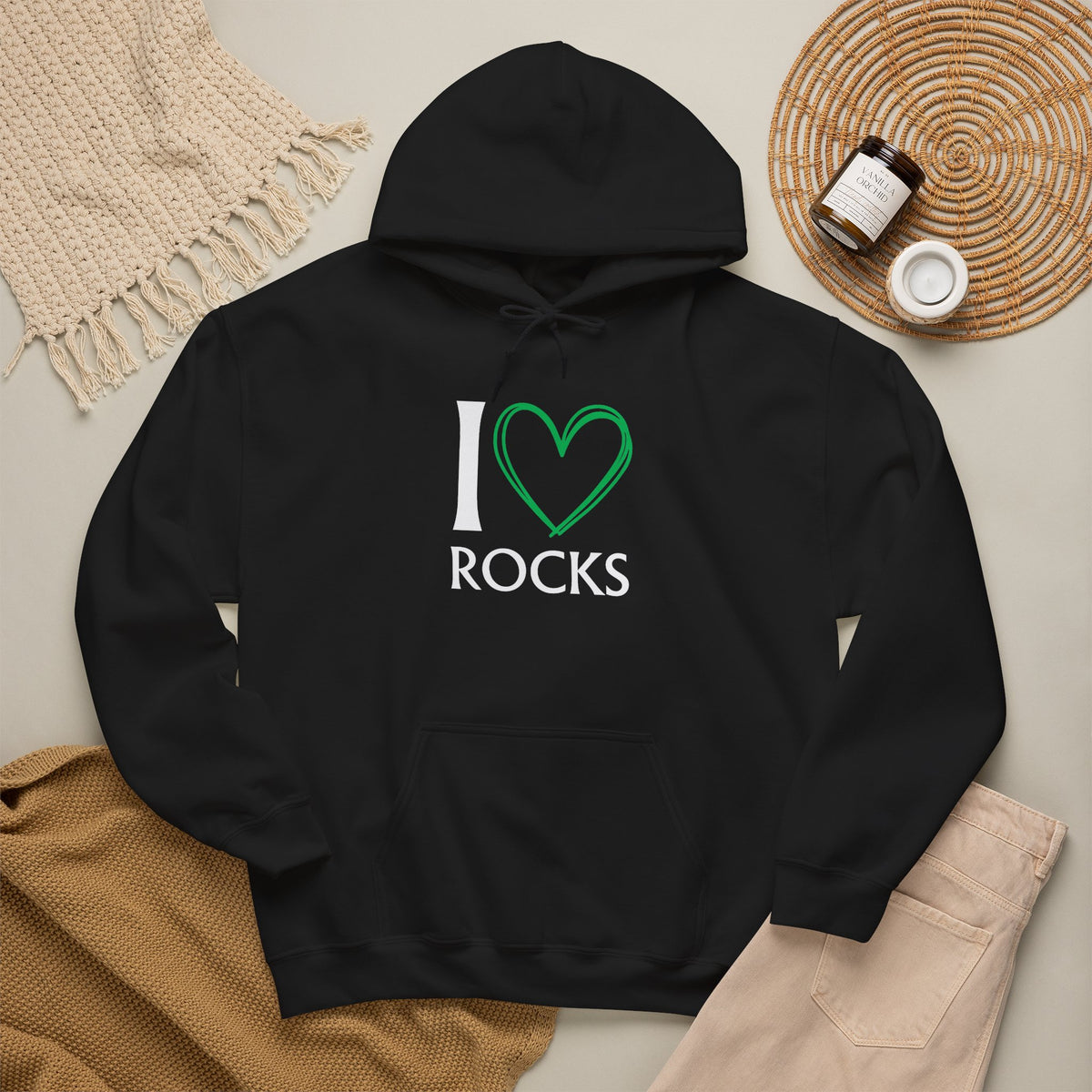 I Love Rocks Hoodie Rockhound, Geology & Rock Collector Hooded Sweatshirt