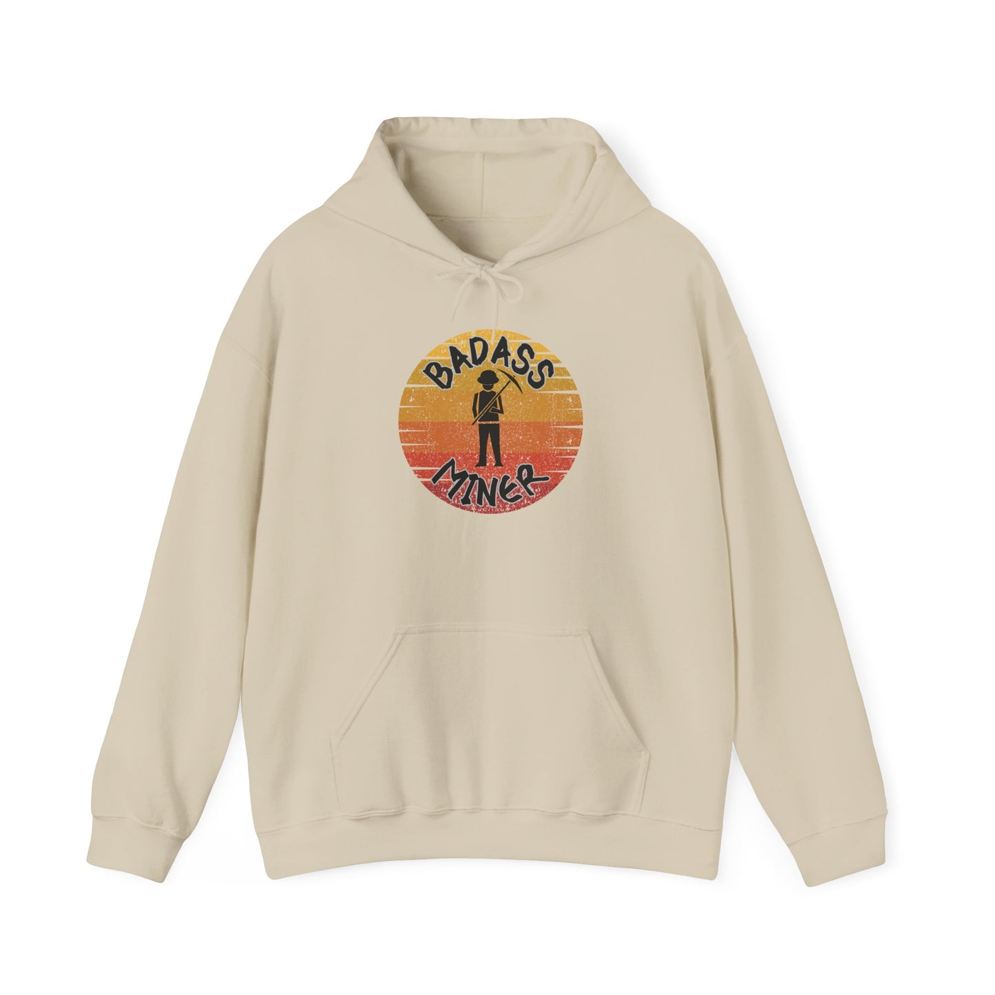 Badass Miner Rock Hammer Sunset Hoodie Unisex Hooded Sweatshirt