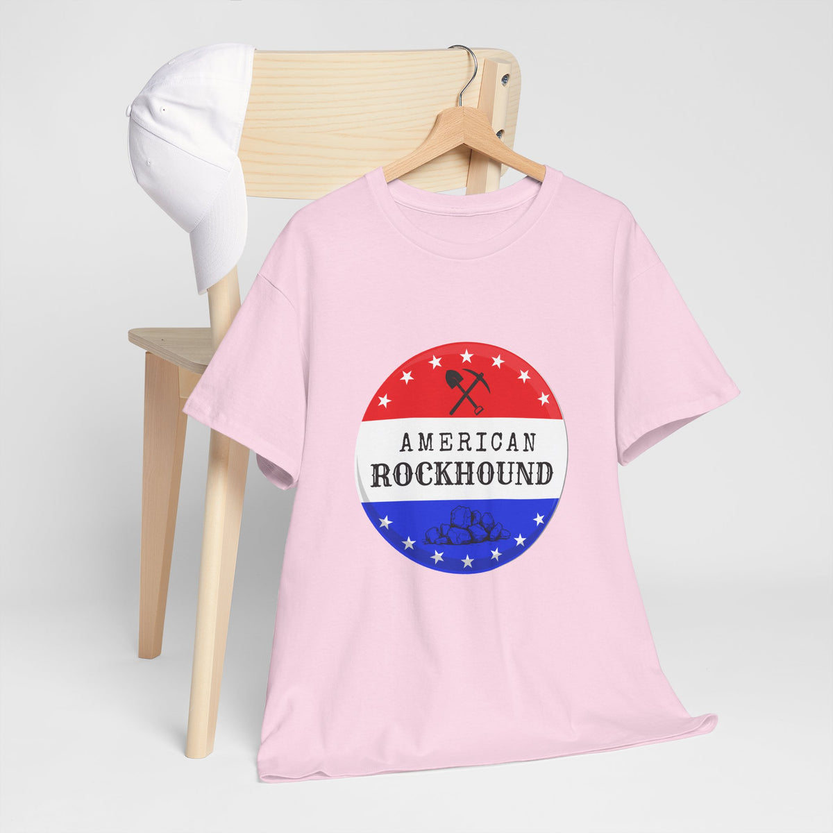 American Rockhound Tee, Patriotic Rock Collector Shirt, Red White Blue Geology Gift