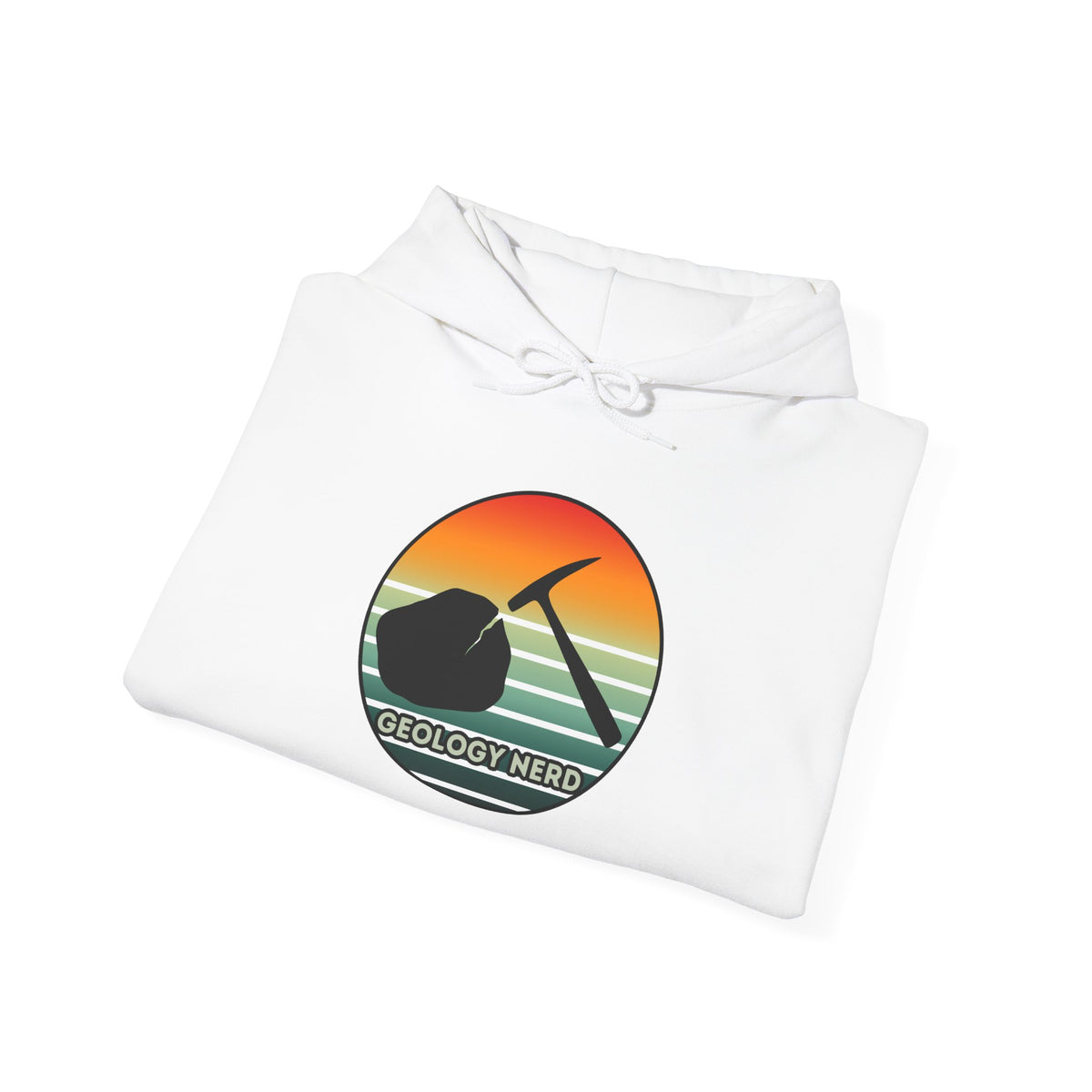 Geology Nerd Hoodie Rock Hammer Sunset Silhouette Rockhound Gift Unisex
