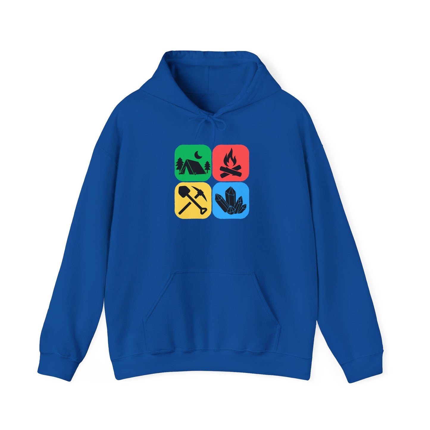 Color Block Icon Rockhound Hoodie Camping Adventure Unisex Hooded Sweatshirt