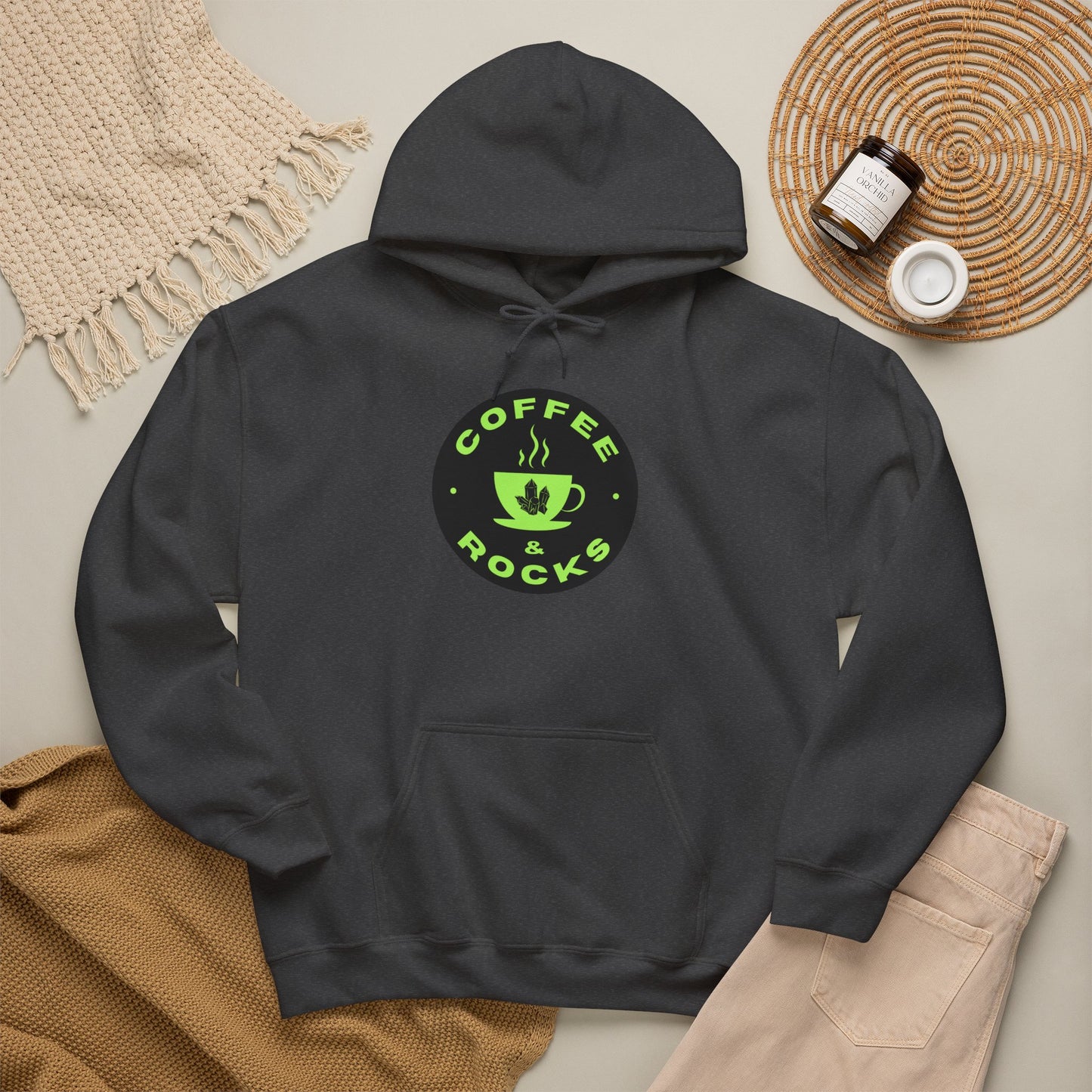 Coffee & Rocks Hoodie Cozy Geology Unisex Hooded Sweatshirt