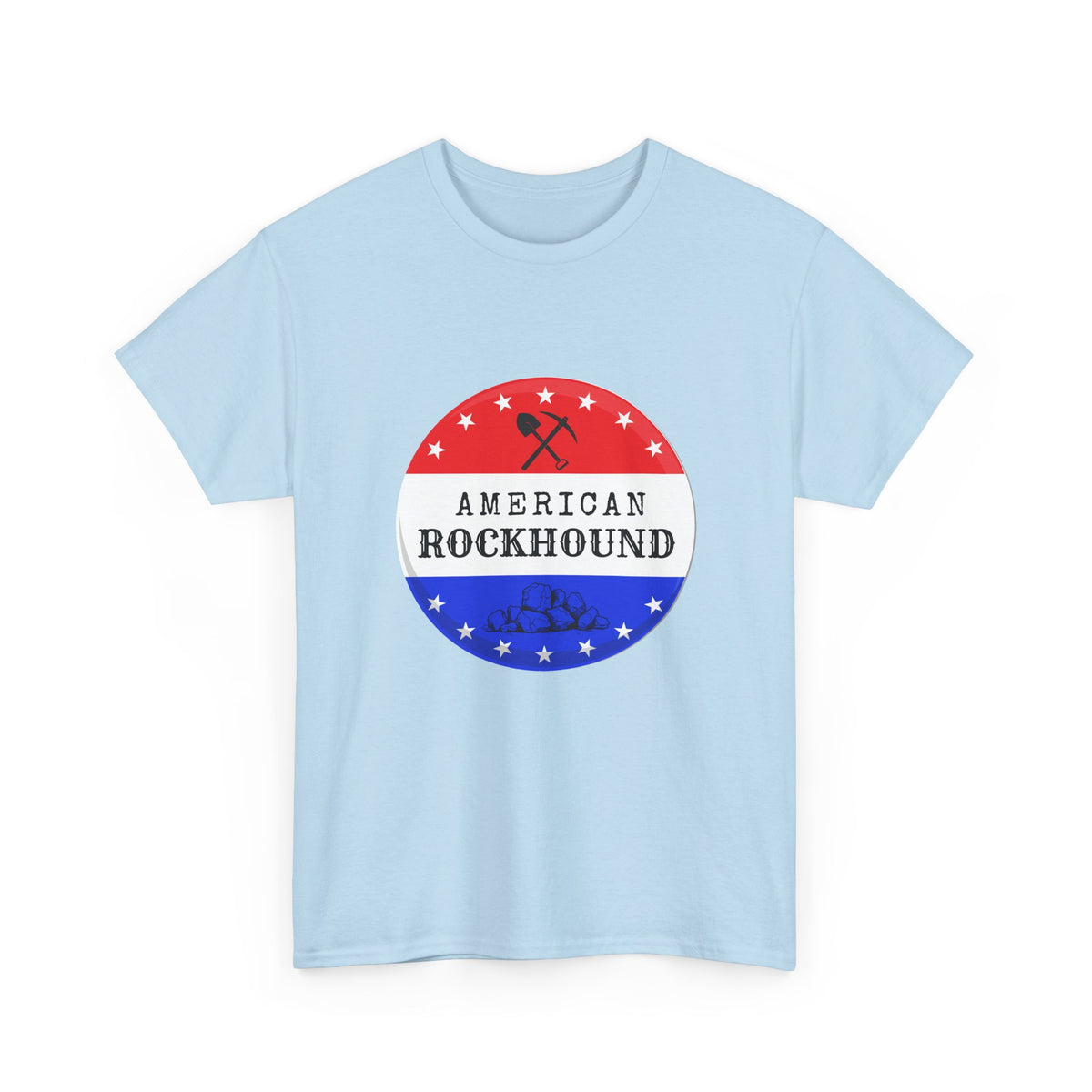 American Rockhound Tee, Patriotic Rock Collector Shirt, Red White Blue Geology Gift
