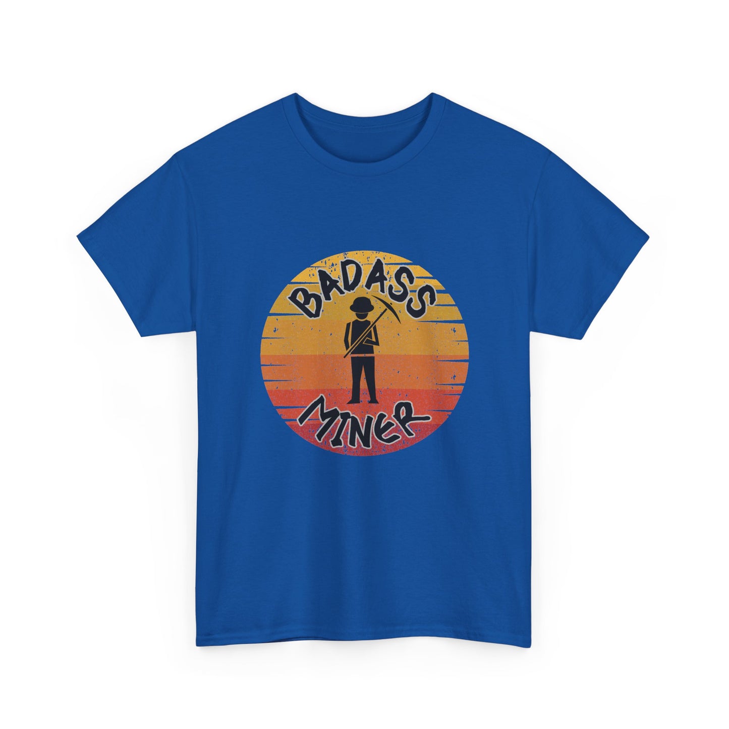 Badass Miner Rock Hammer Sunset Unisex Cotton Tee