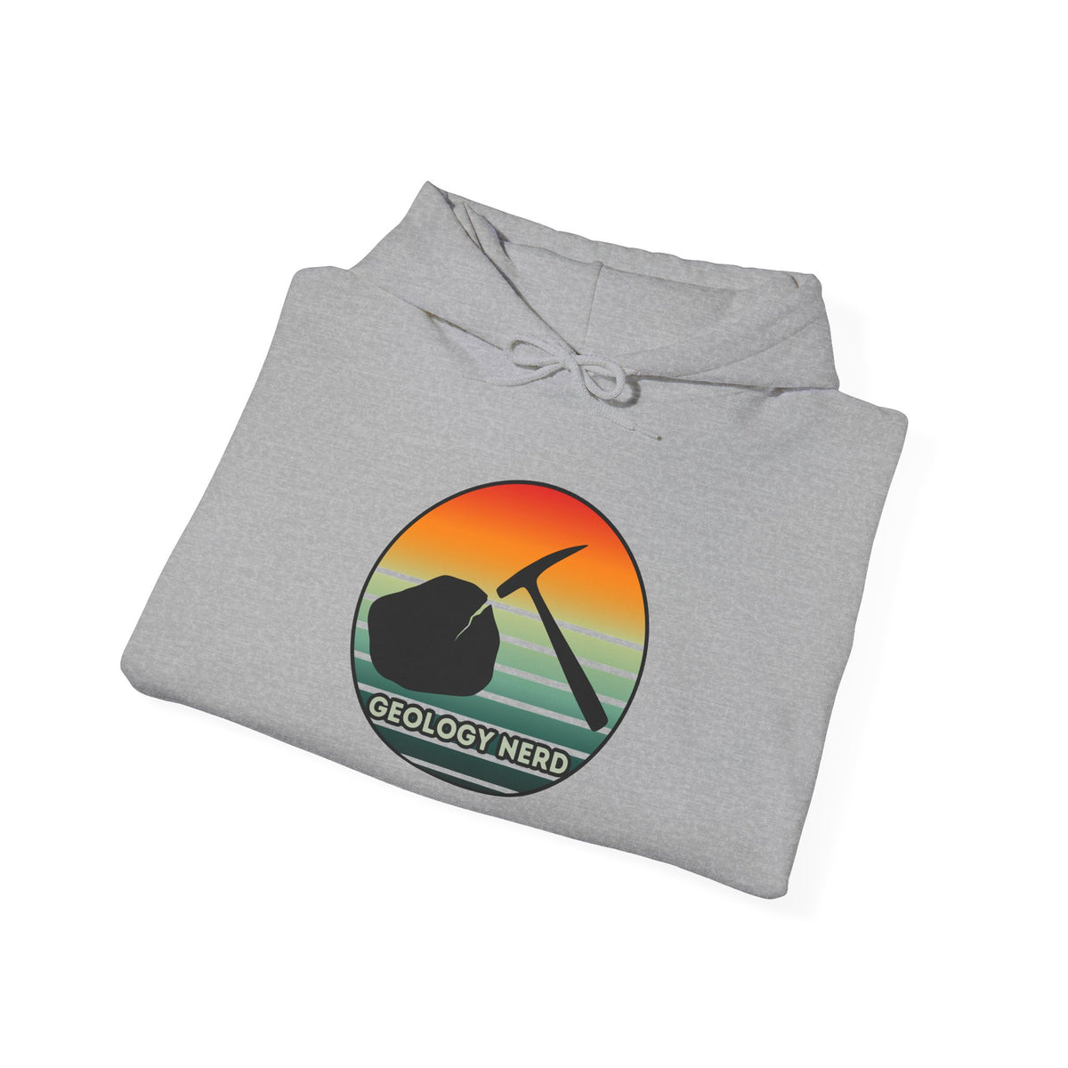 Geology Nerd Hoodie Rock Hammer Sunset Silhouette Rockhound Gift Unisex