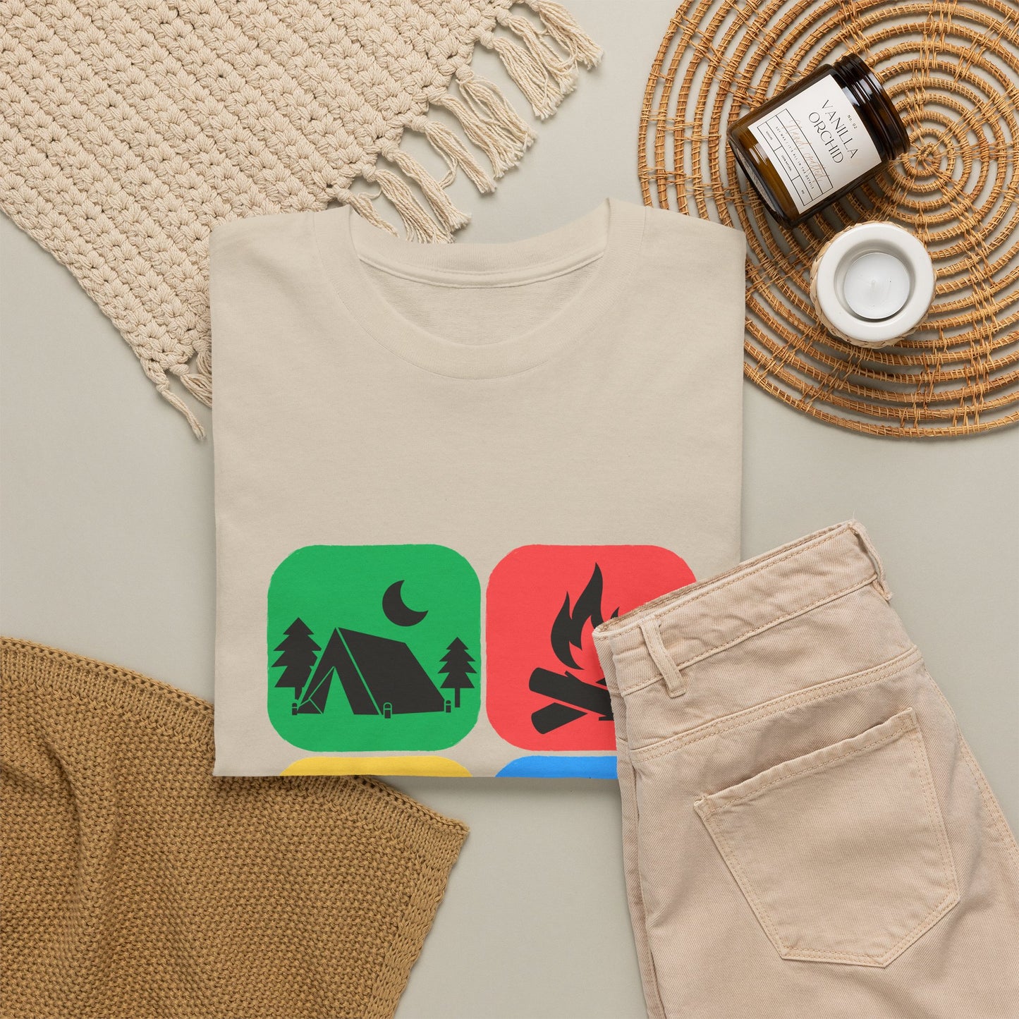 Color Block Icon Rockhound Camping Adventure Unisex Tee