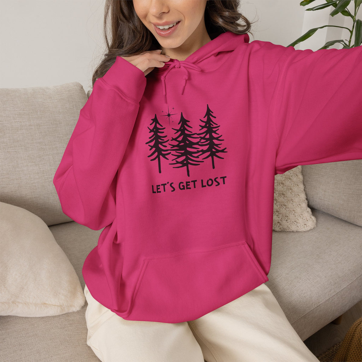 Let's Get Lost Unisex Hoodie Adventure Sweatshirt for Nature Lovers Rockhounds