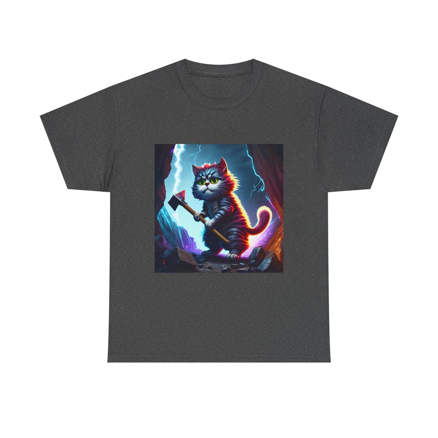 Epic Cat Mining in a Thunderstorm Adventure T-Shirt - Gift for Miners and Geologists