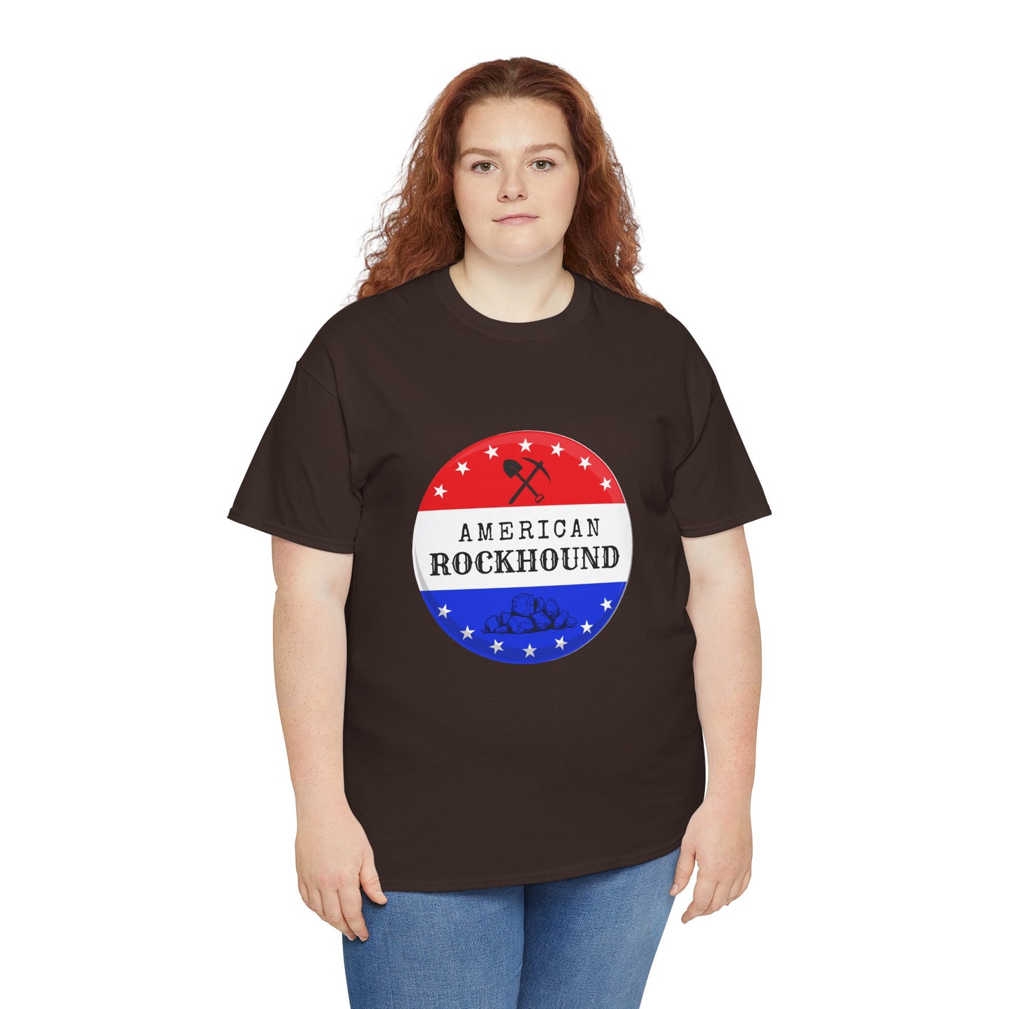 American Rockhound Tee, Patriotic Rock Collector Shirt, Red White Blue Geology Gift