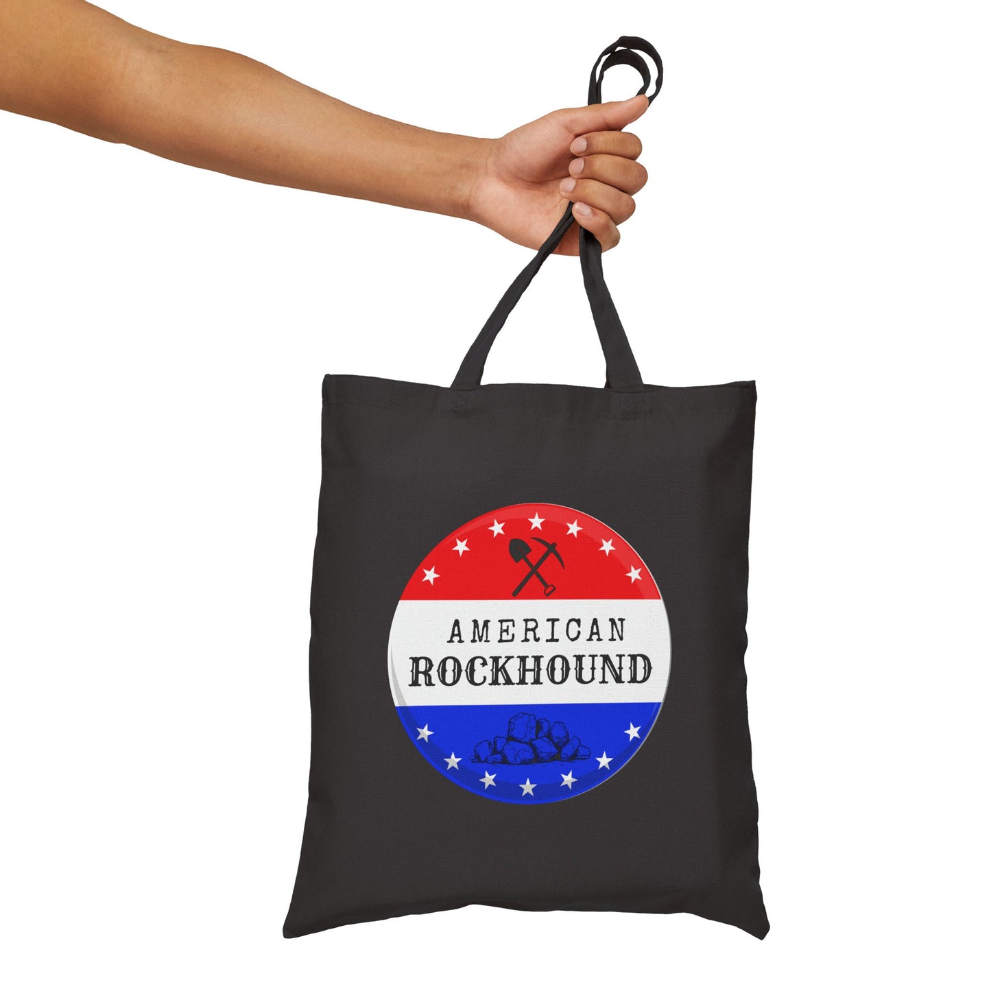 American Rockhound Tote Bag Patriot Geology Rockhound Cotton Canvas