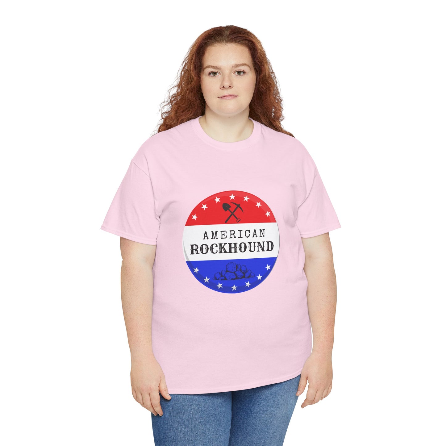 American Rockhound Tee, Patriotic Rock Collector Shirt, Red White Blue Geology Gift