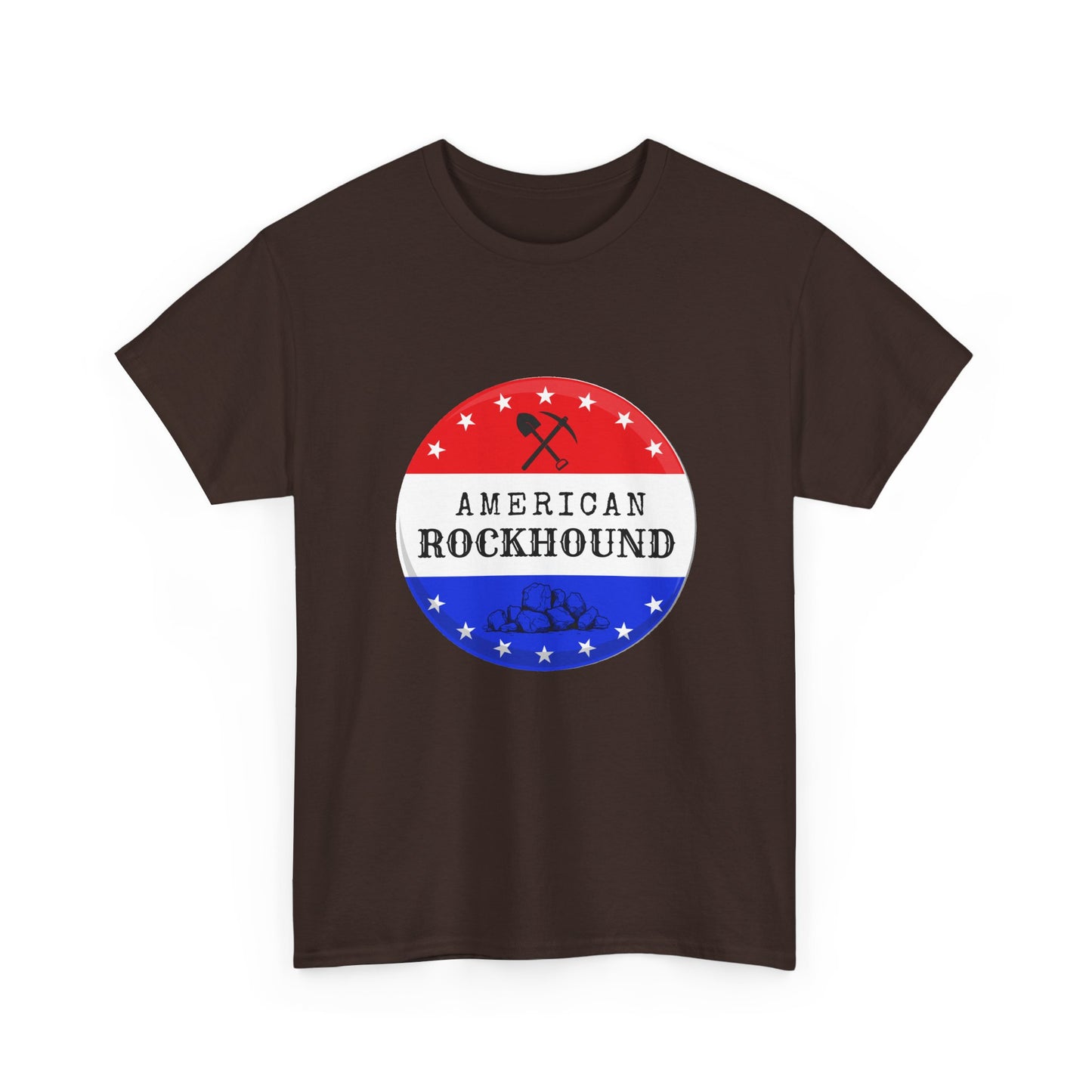 American Rockhound Tee, Patriotic Rock Collector Shirt, Red White Blue Geology Gift