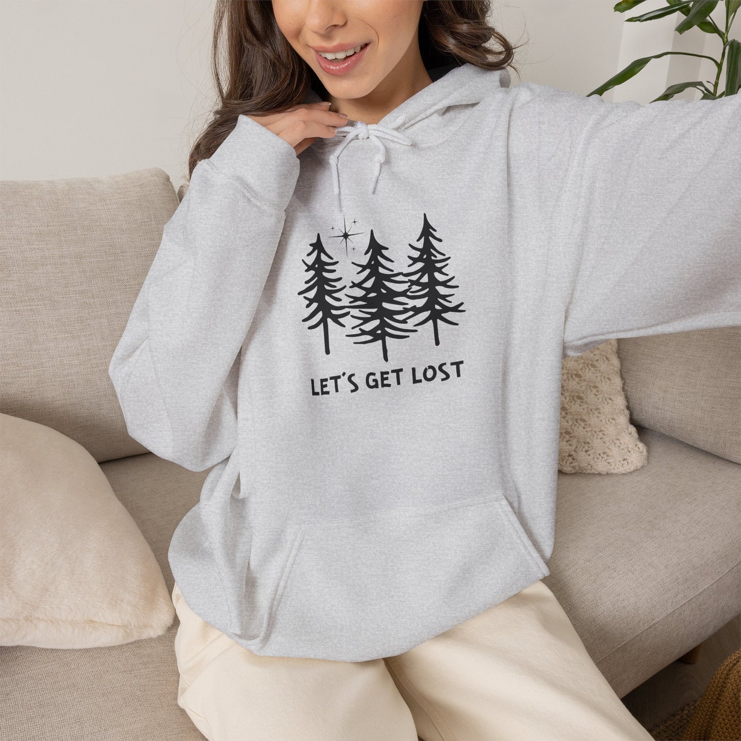 Let's Get Lost Unisex Hoodie Adventure Sweatshirt for Nature Lovers Rockhounds