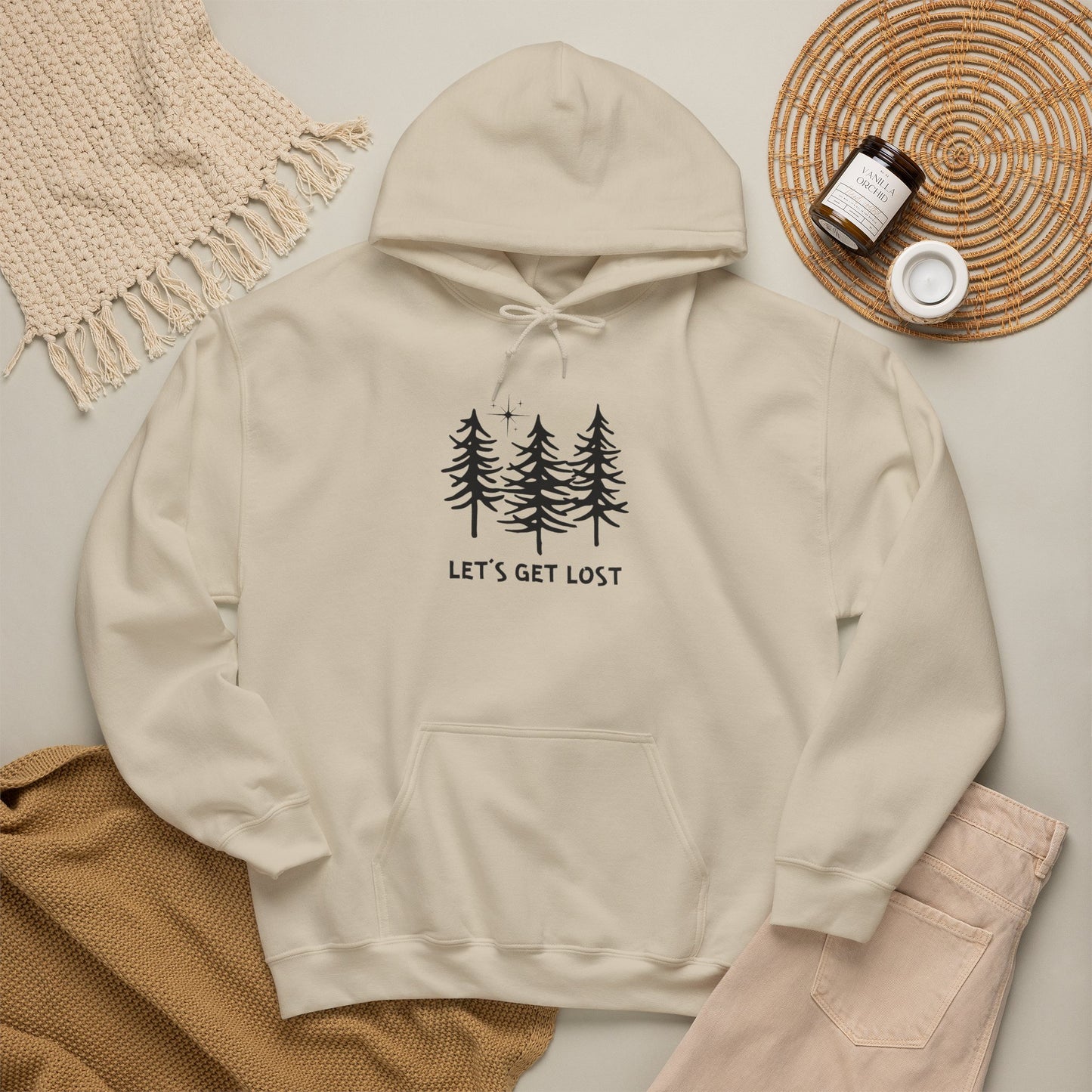 Let's Get Lost Unisex Hoodie Adventure Sweatshirt for Nature Lovers Rockhounds