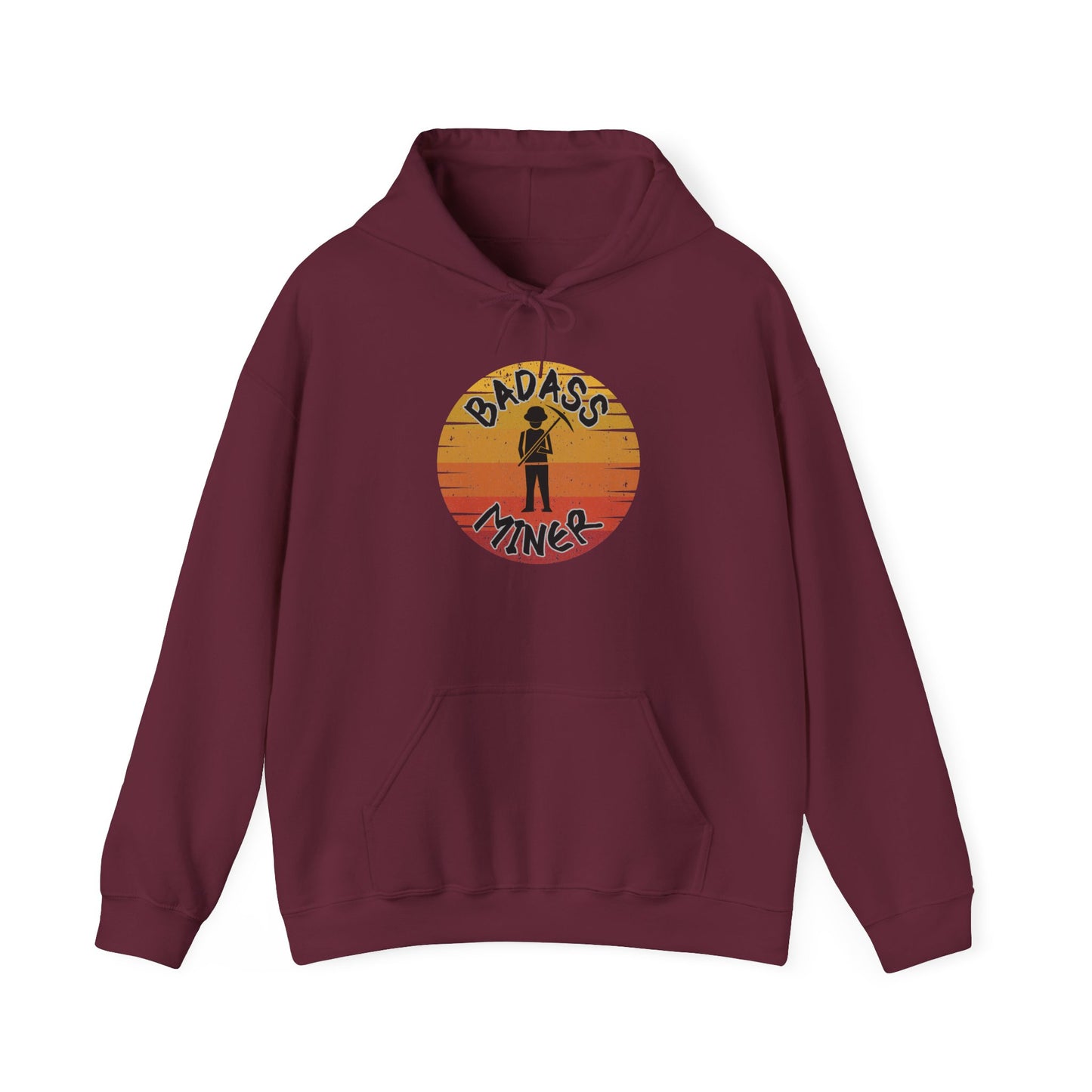 Badass Miner Rock Hammer Sunset Hoodie Unisex Hooded Sweatshirt