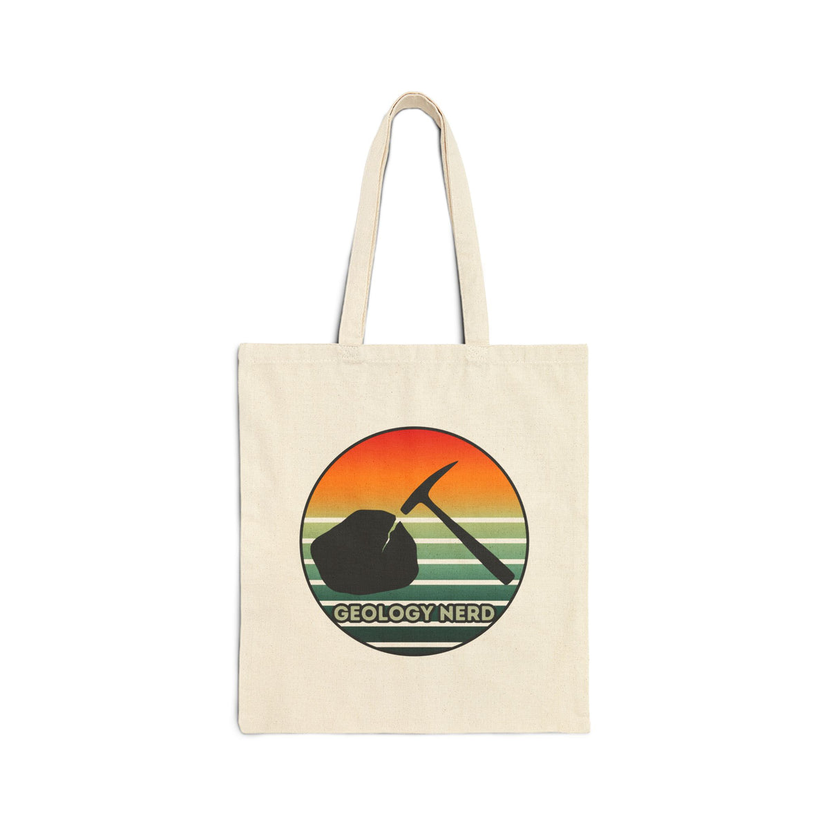 Geology Nerd Tote Bag Sunset Rock Hammer Cotton Canvas Reusable