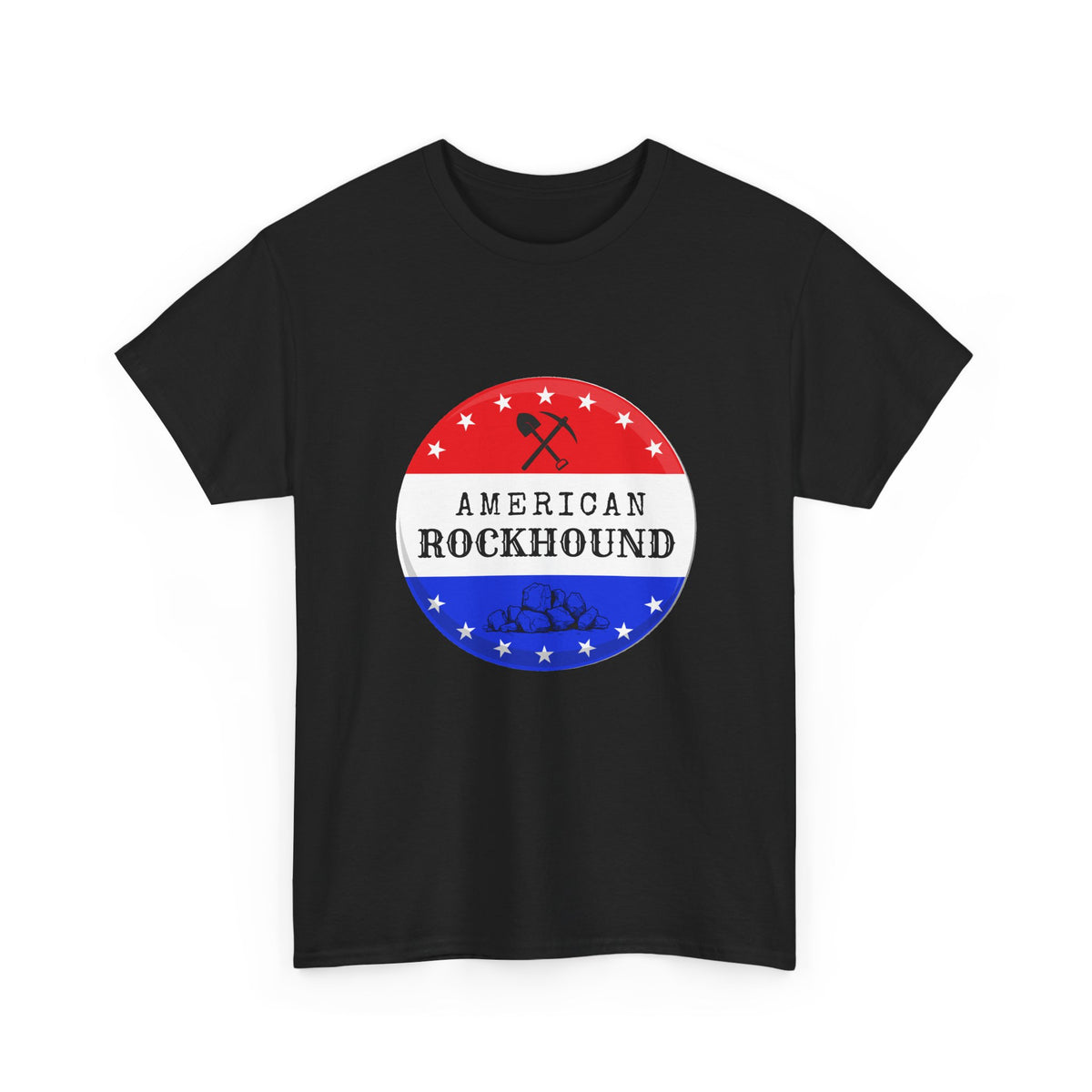 American Rockhound Tee, Patriotic Rock Collector Shirt, Red White Blue Geology Gift