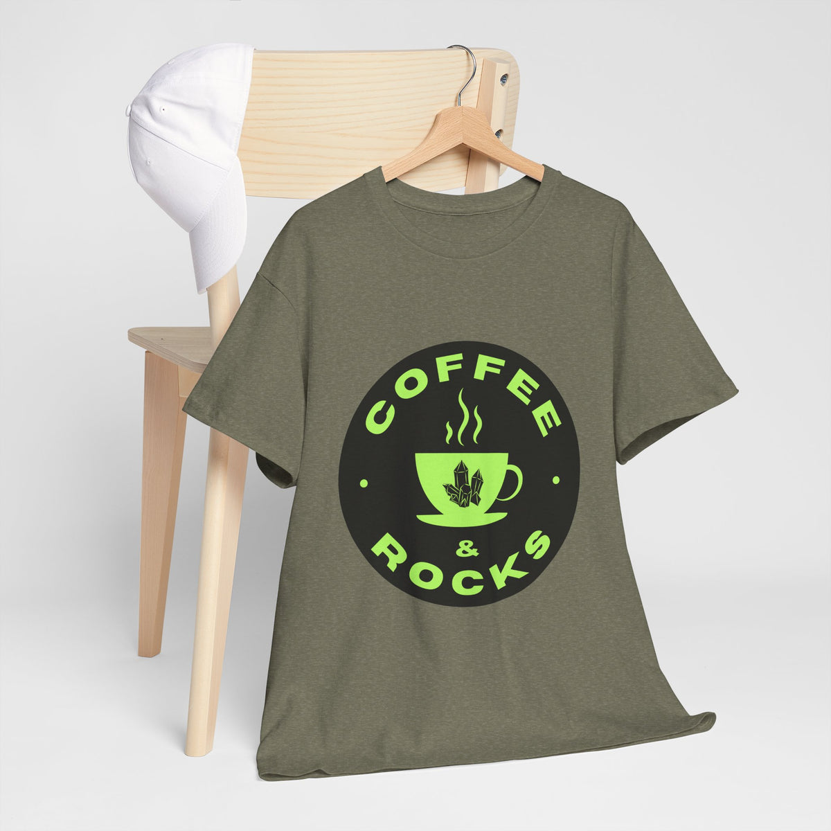 Coffee & Rocks Unisex Heavy Cotton Tee - Perfect for Geologist Coffee Lovers