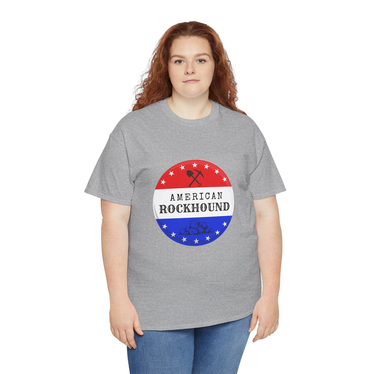 American Rockhound Tee, Patriotic Rock Collector Shirt, Red White Blue Geology Gift