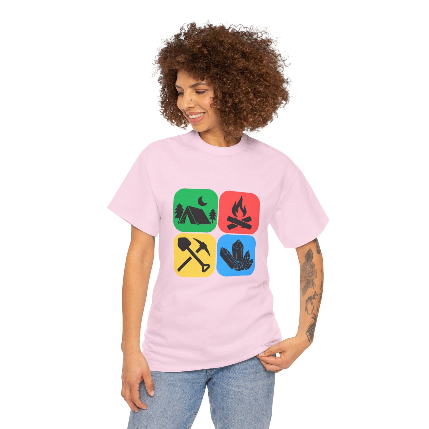 Color Block Icon Rockhound Camping Adventure Unisex Tee
