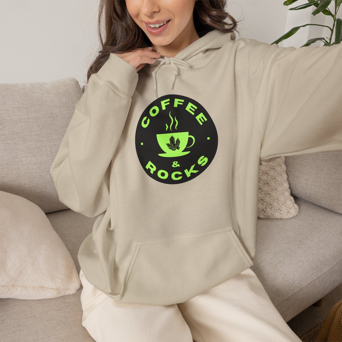 Coffee & Rocks Hoodie Cozy Geology Unisex Hooded Sweatshirt