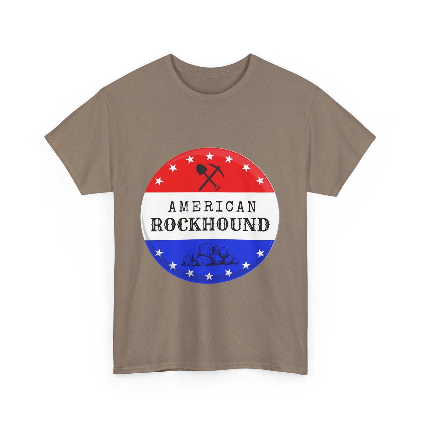American Rockhound Unisex Tee, Red White Blue Rock Collector Shirt, Patriotic Mineral Top, Geology Gift, Crystal Tee, Geologist Apparel