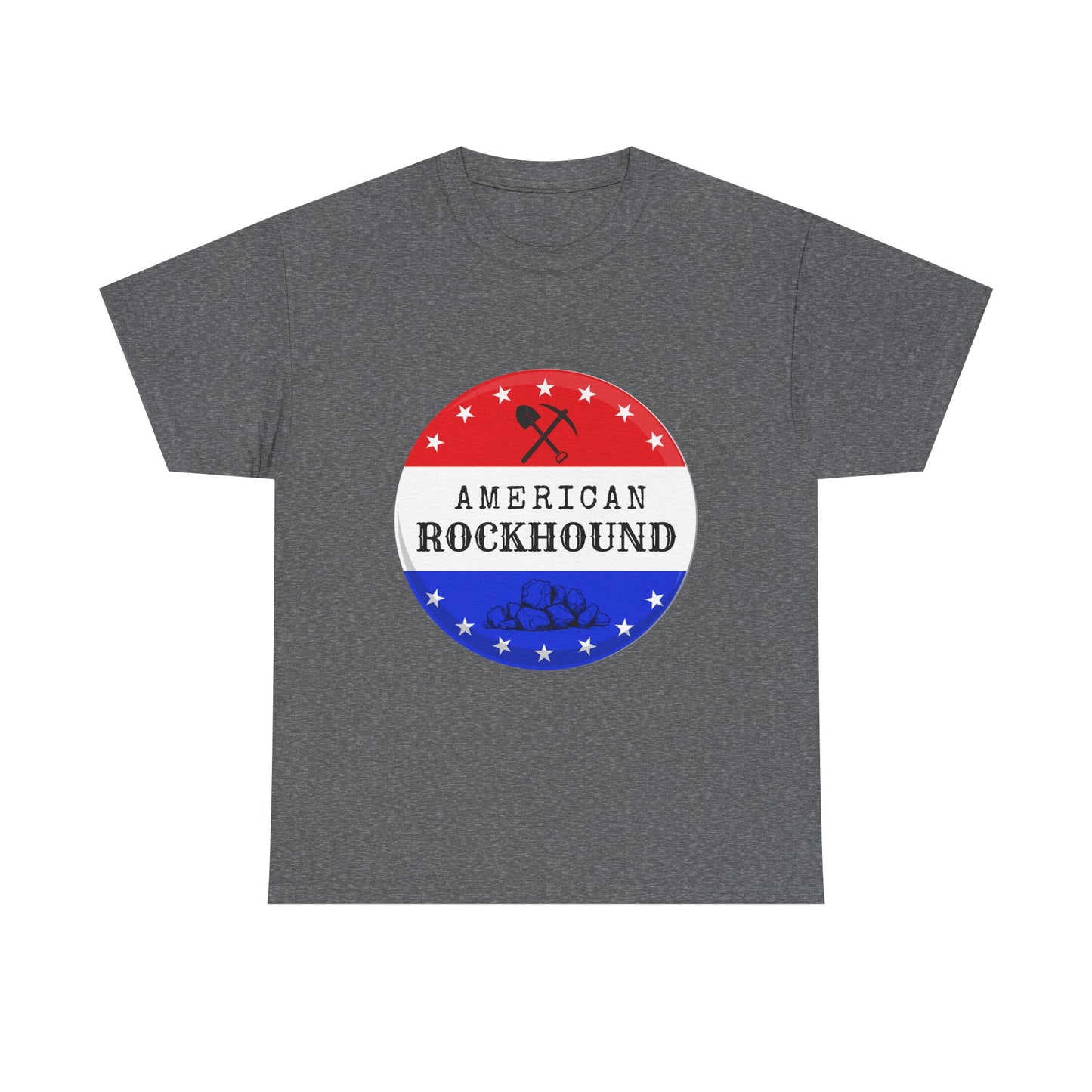 American Rockhound Unisex Tee, Red White Blue Rock Collector Shirt, Patriotic Mineral Top, Geology Gift, Crystal Tee, Geologist Apparel