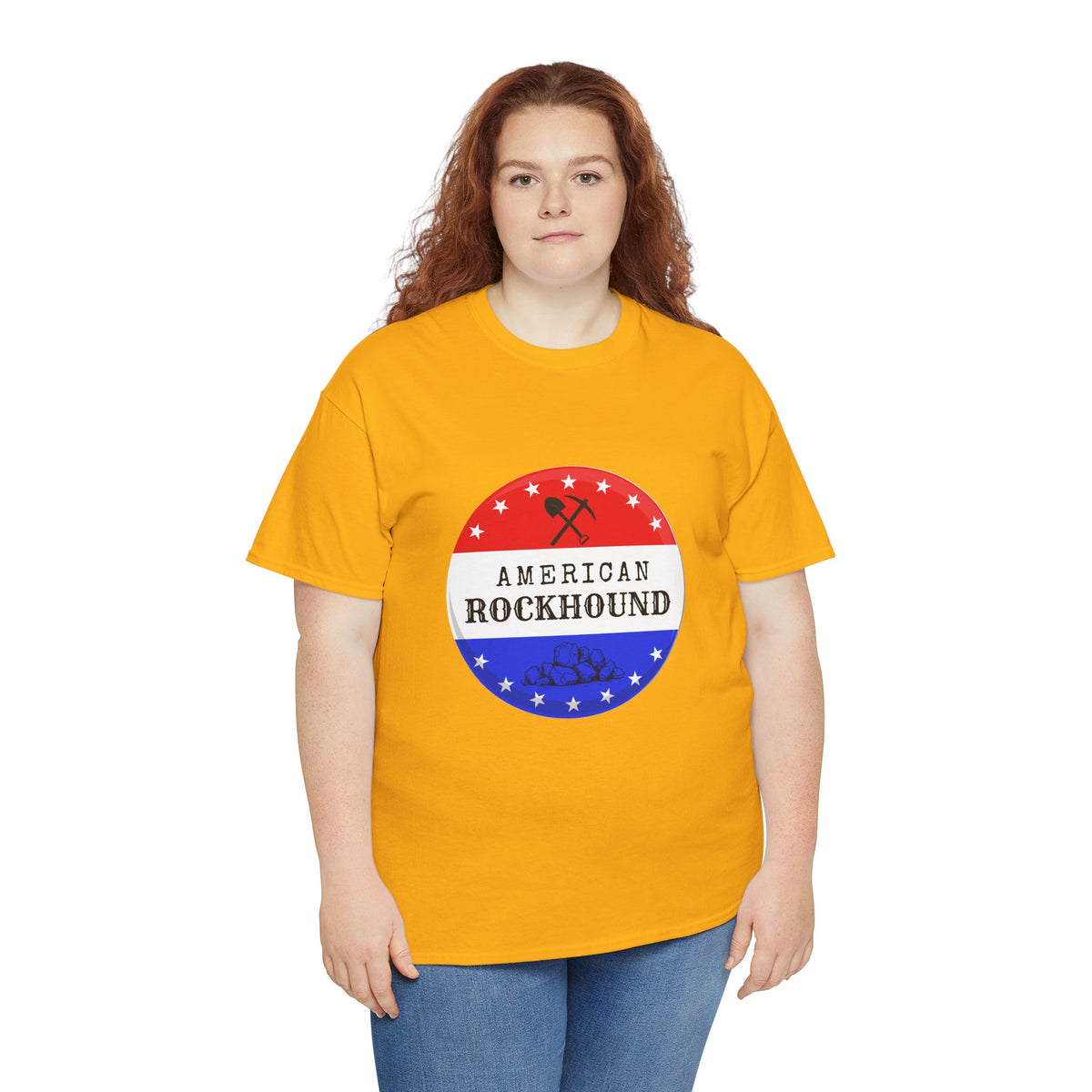 American Rockhound Tee, Patriotic Rock Collector Shirt, Red White Blue Geology Gift