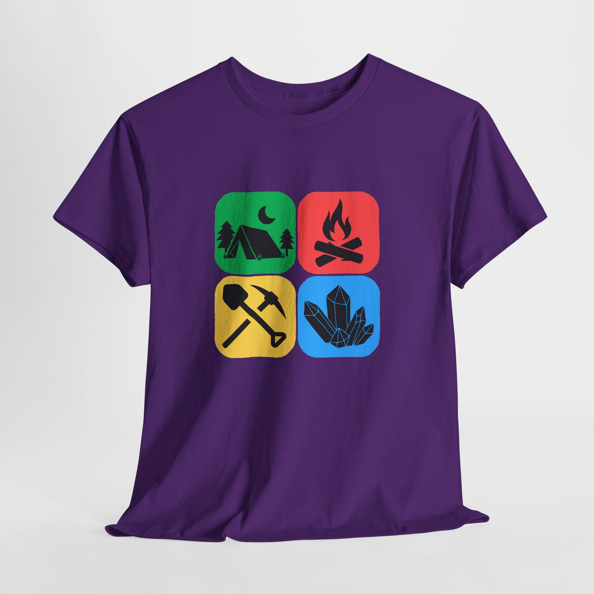 Color Block Icon Rockhound Camping Adventure Unisex Tee