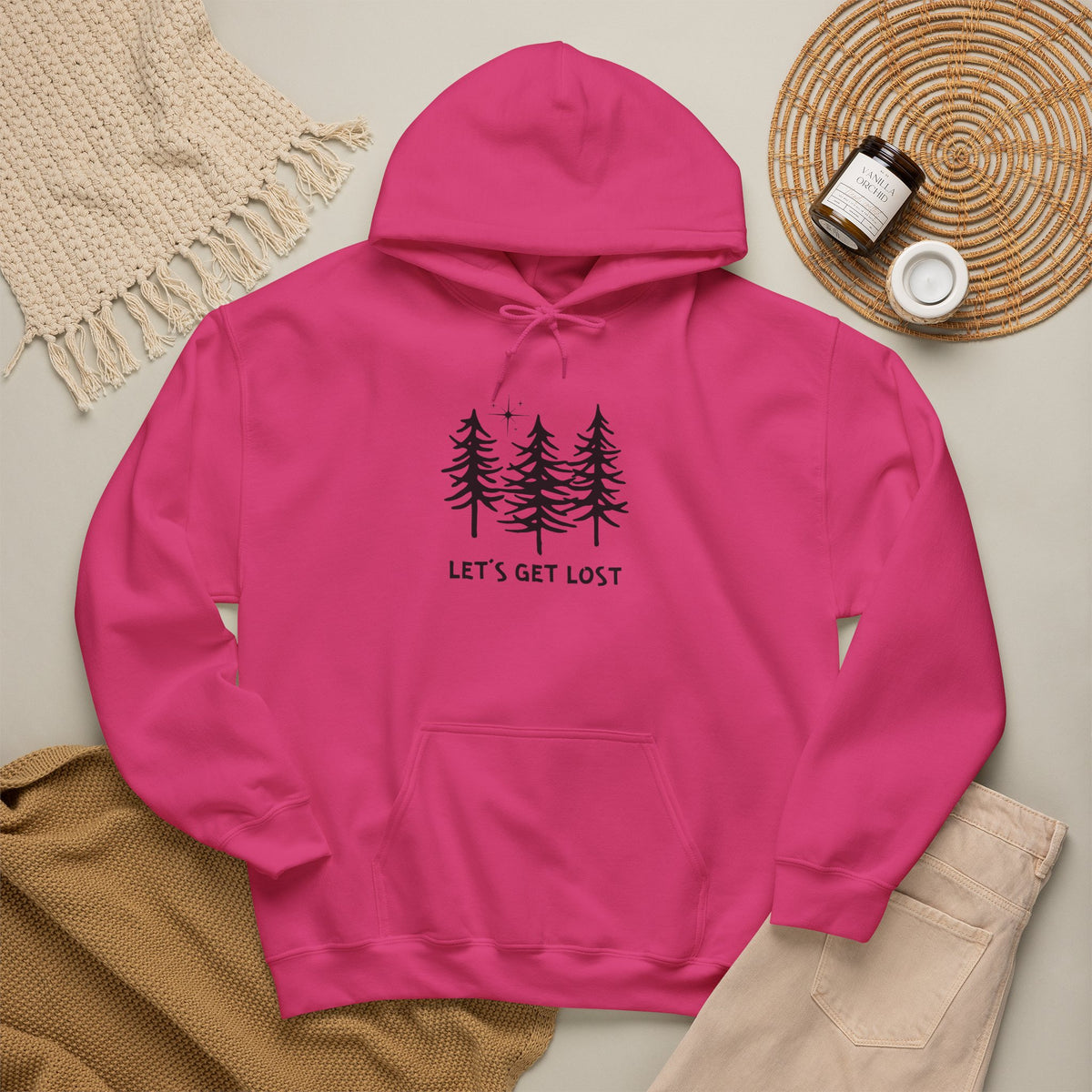 Let's Get Lost Unisex Hoodie Adventure Sweatshirt for Nature Lovers Rockhounds