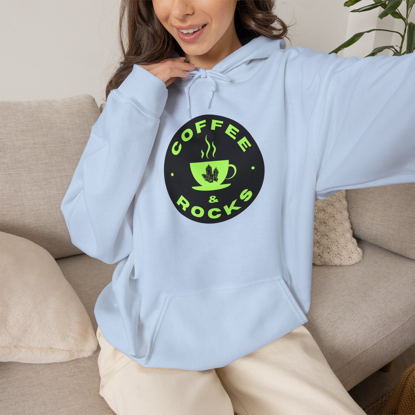 Coffee & Rocks Hoodie Cozy Geology Unisex Hooded Sweatshirt