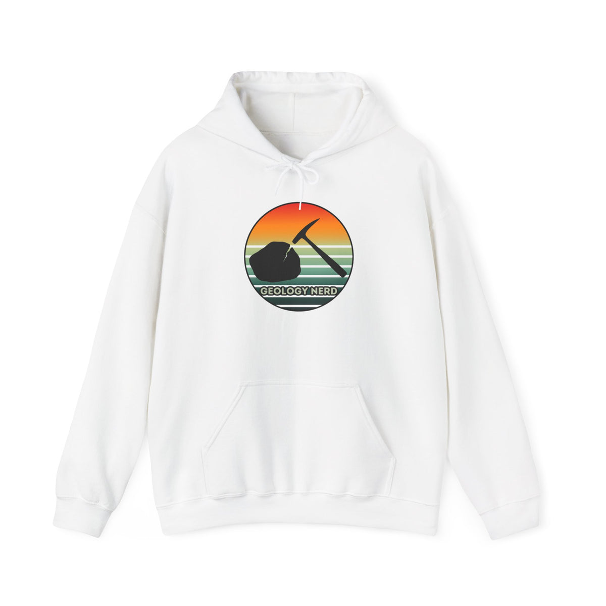 Geology Nerd Hoodie Rock Hammer Sunset Silhouette Rockhound Gift Unisex
