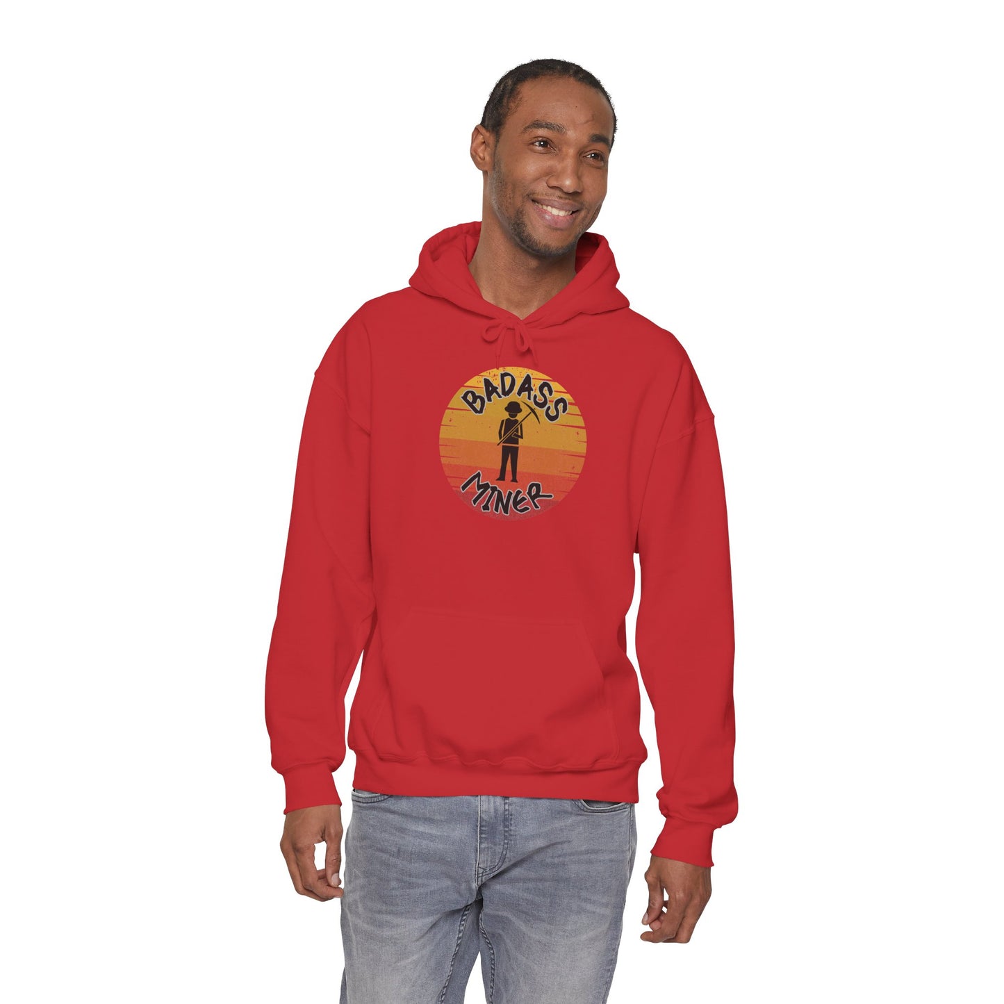 Badass Miner Rock Hammer Sunset Hoodie Unisex Hooded Sweatshirt