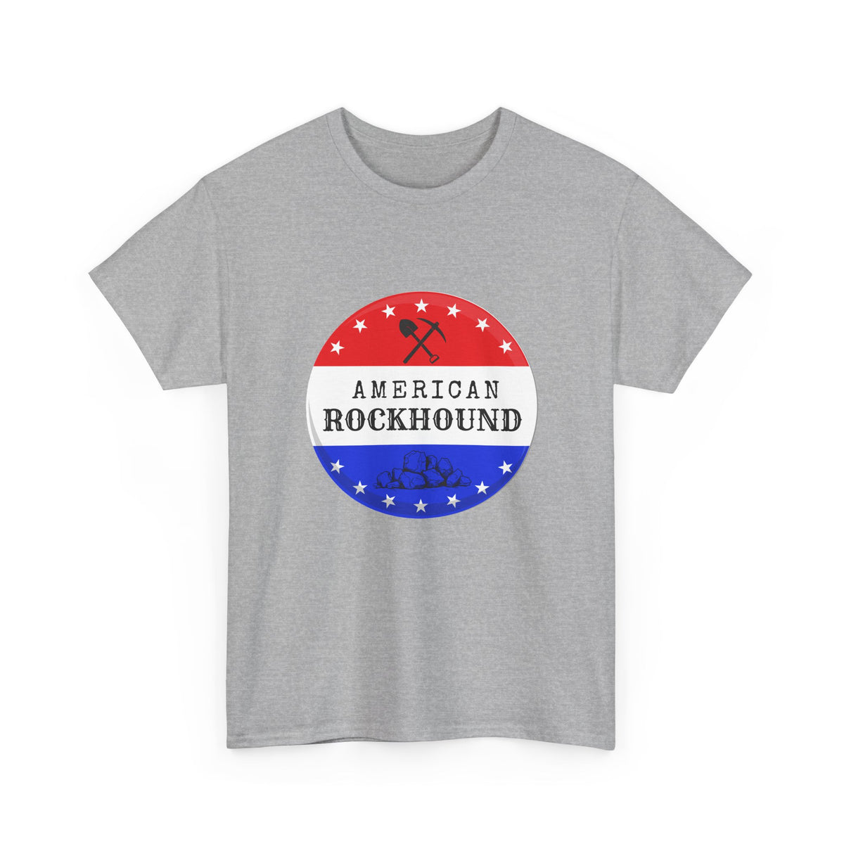 American Rockhound Tee, Patriotic Rock Collector Shirt, Red White Blue Geology Gift